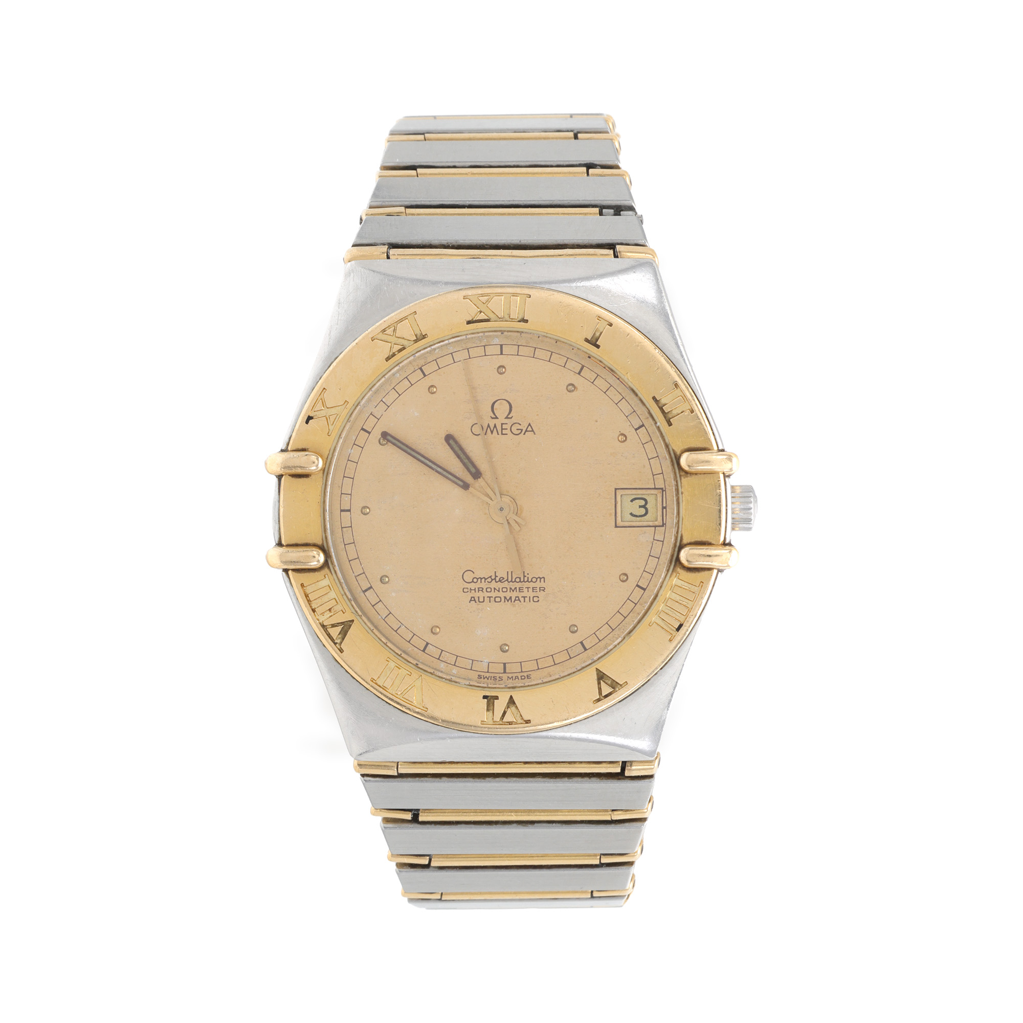 Omega Constellation Watch, in gold and steel, hand, masculine