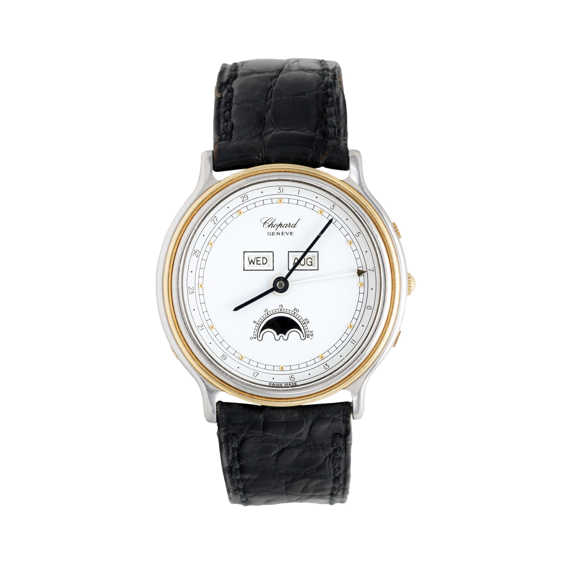Ceas Chopard Luna D'Oro Triple Calendar, din aur și oțel, de mână, unisex
