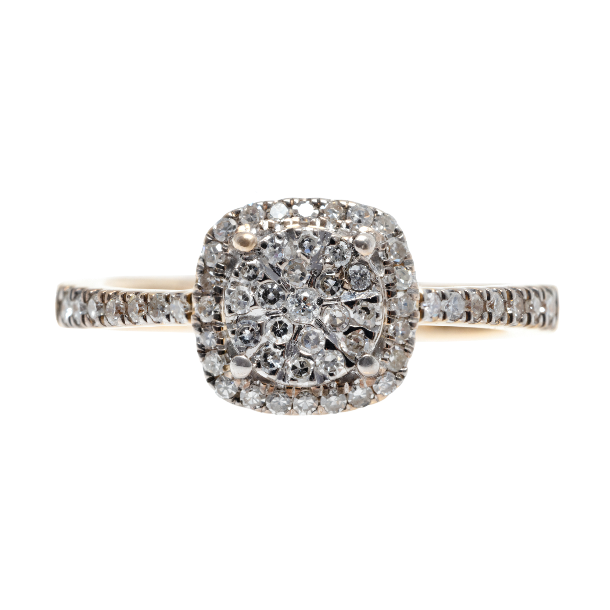 Gold ring decorated with diamonds