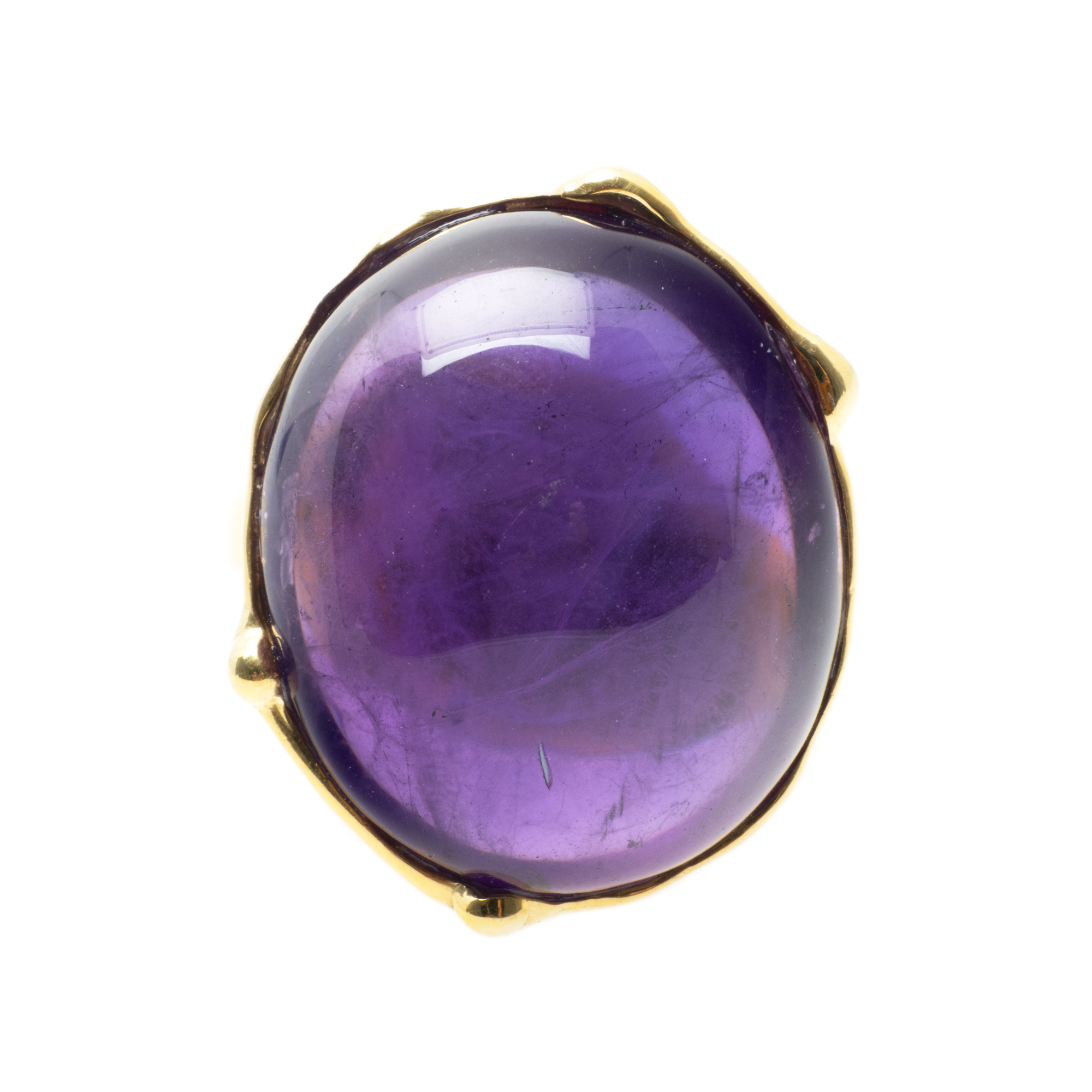 Gilded silver ring, decorated with amethyst