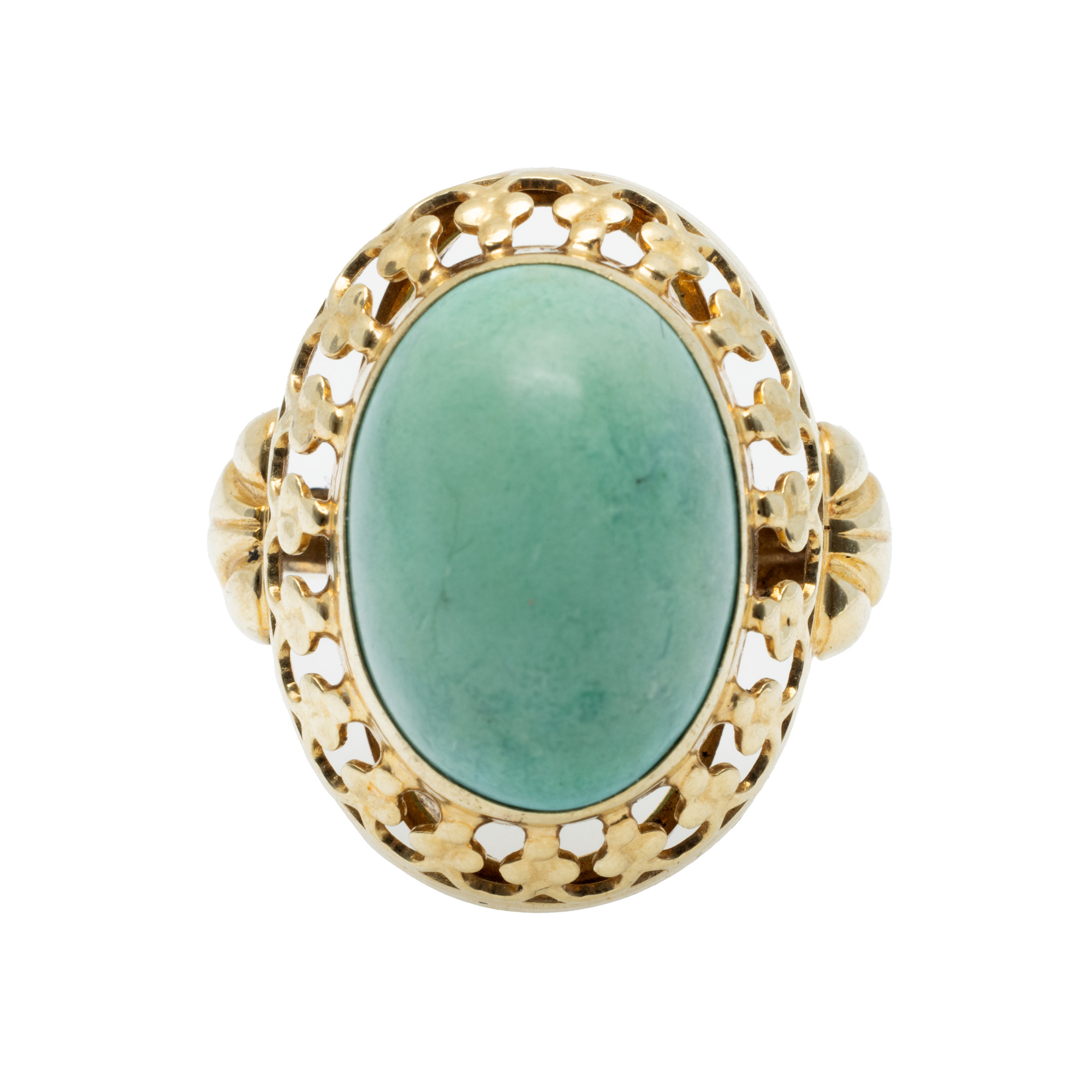 Gold ring, decorated with turquoise