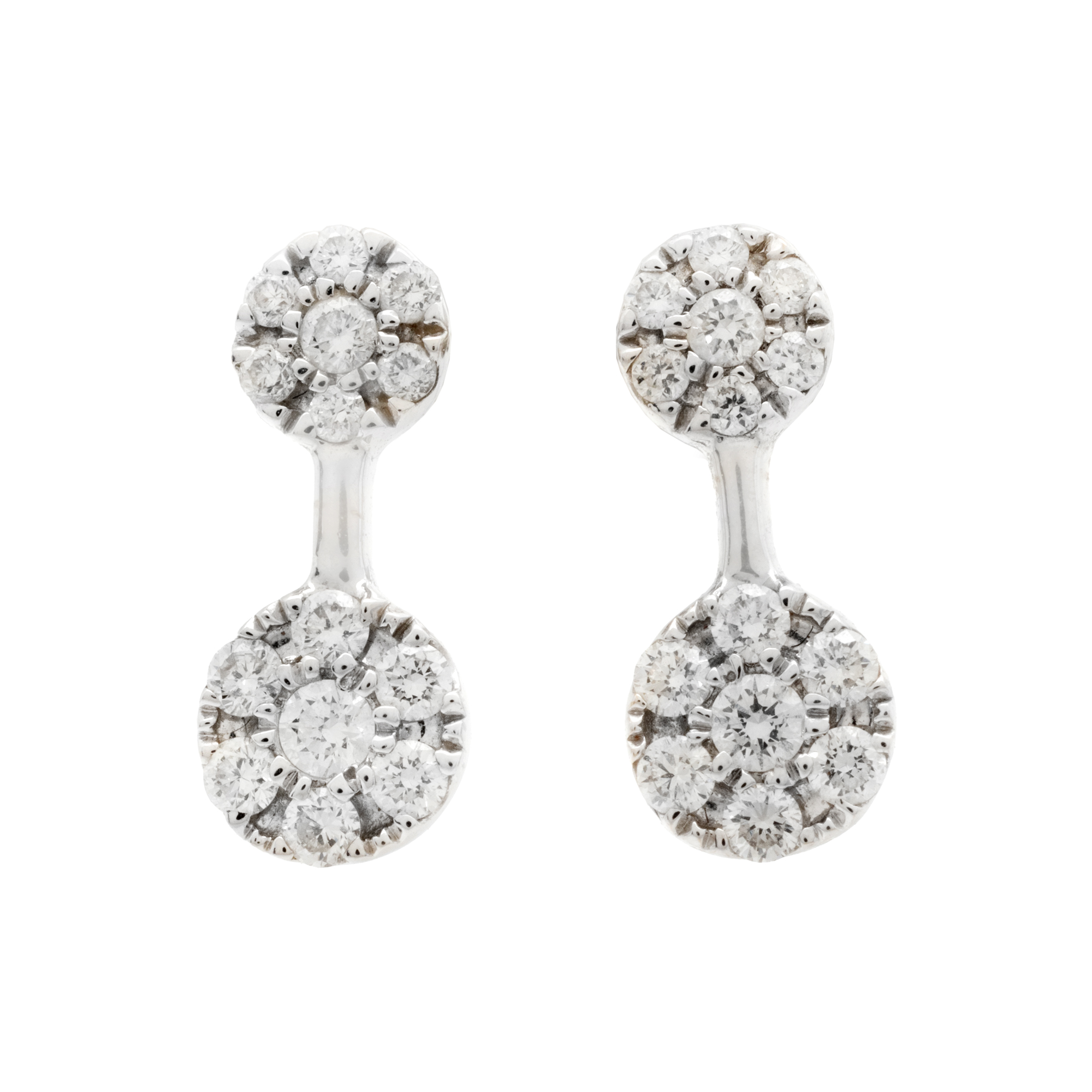 Pair of white gold earrings, decorated with diamonds