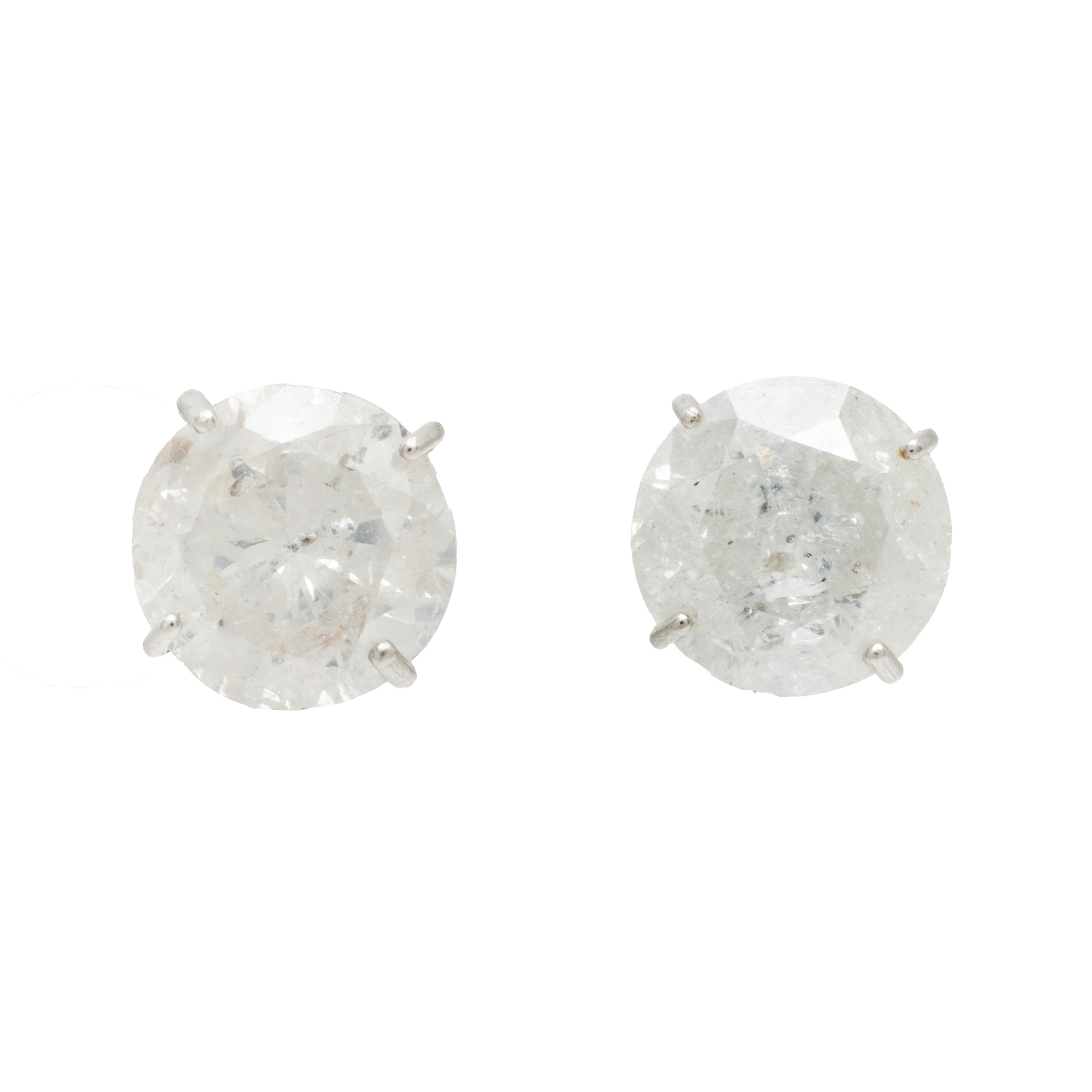 Pair of white gold earrings, adorned with diamonds