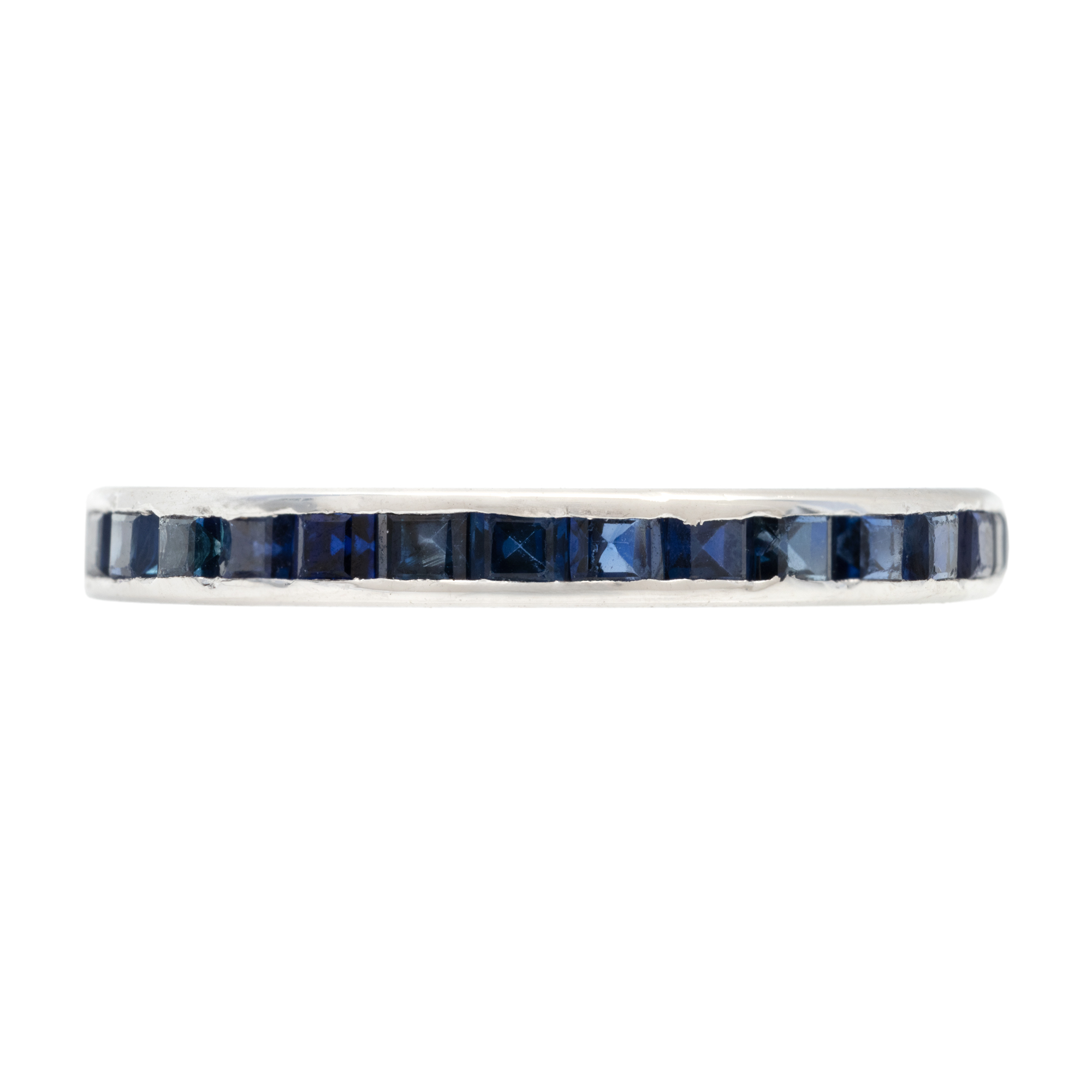 Platinum ring decorated with sapphires