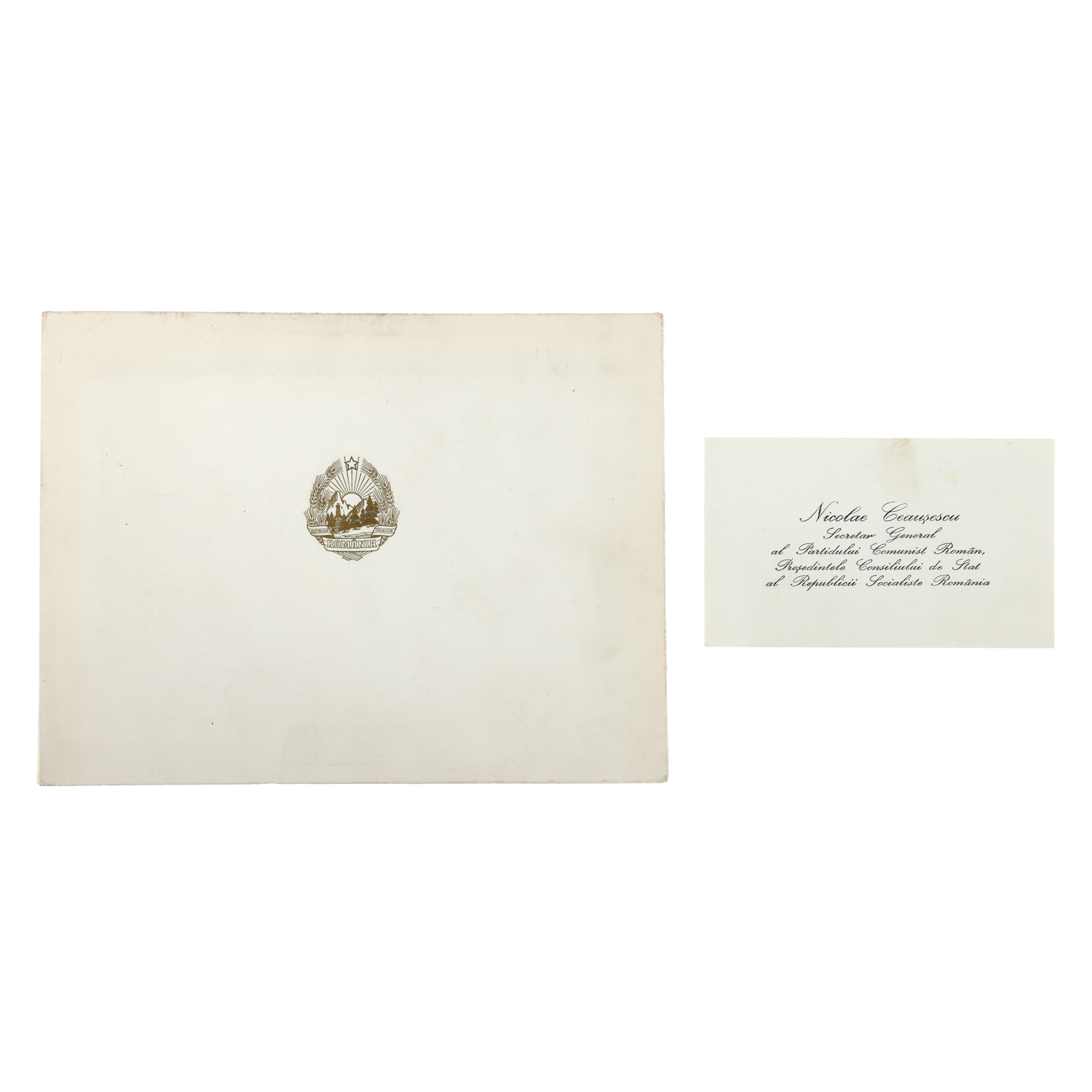 Felicitare de Anul Nou si carte de vizită Nicolae Ceaușescu