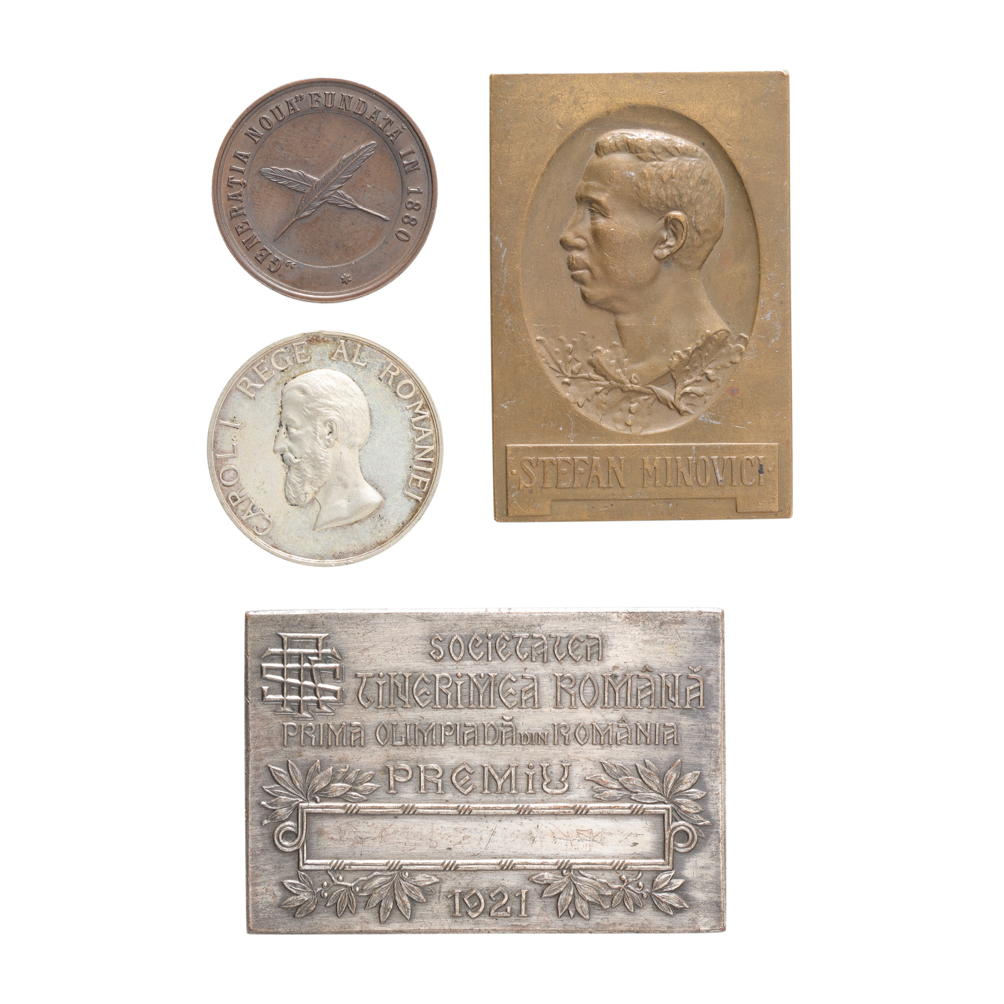 Lot consisting of four medals, with school-themed, royalist period, beginning of the 20th century