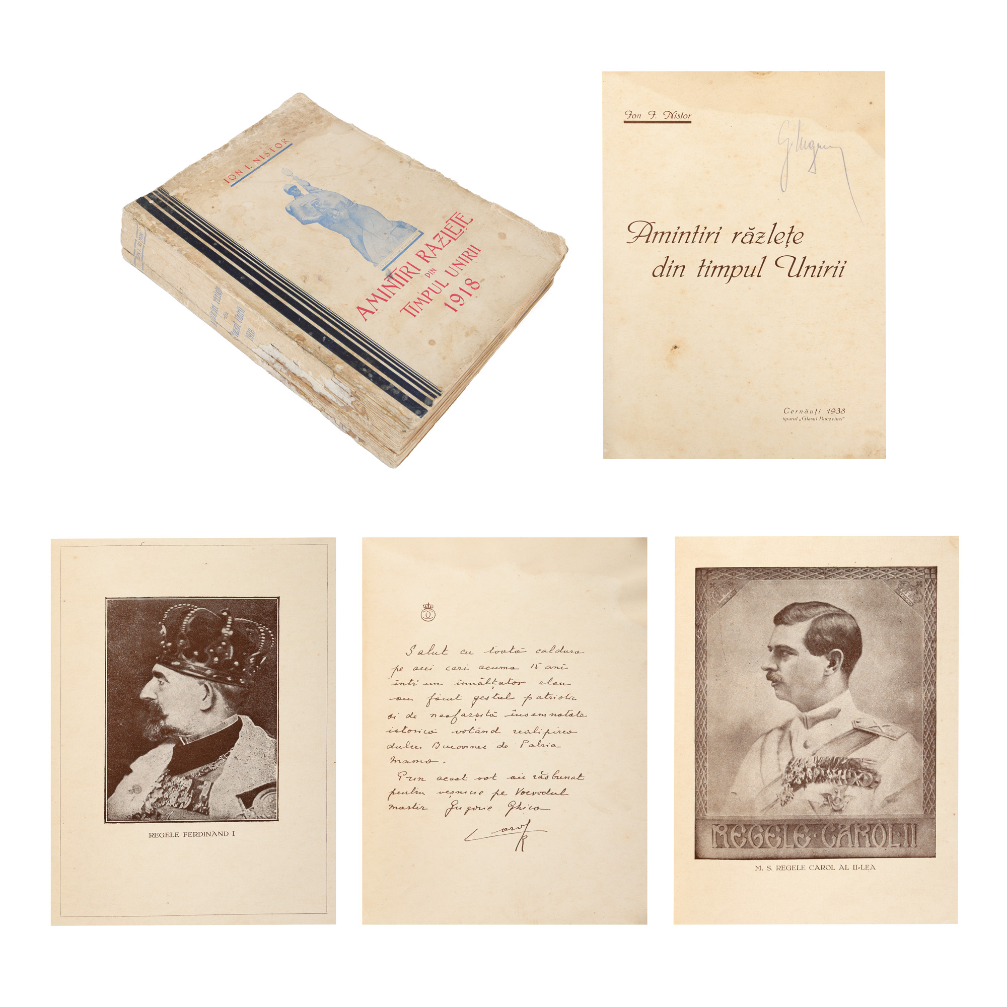 "Scattered Memories from the Time of the Union 1918", by Ion I. Nistor, Cernauti, 1938