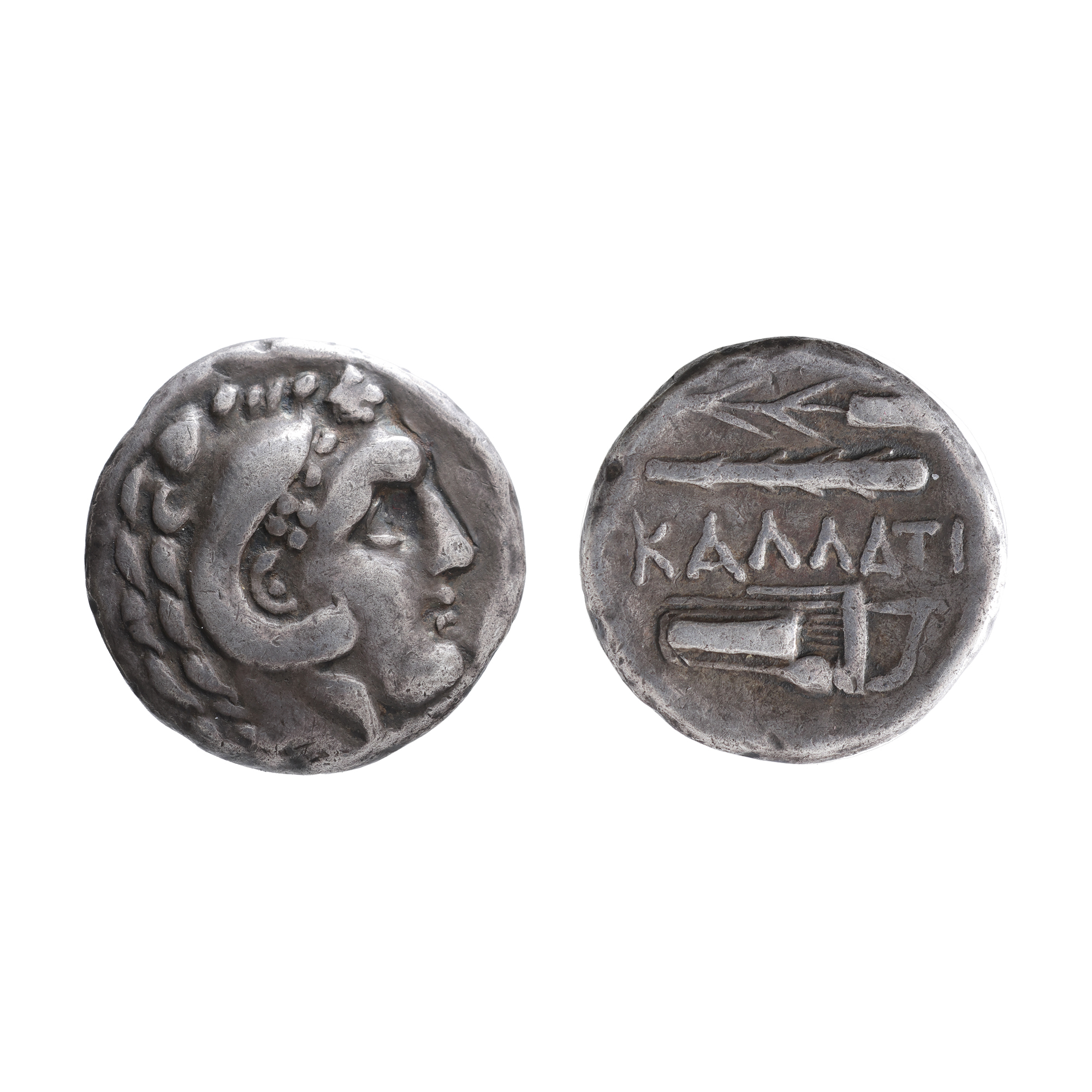 Callatis Drachma Coin, Herakles type, approx. 300-280 B.C., silver, rare piece