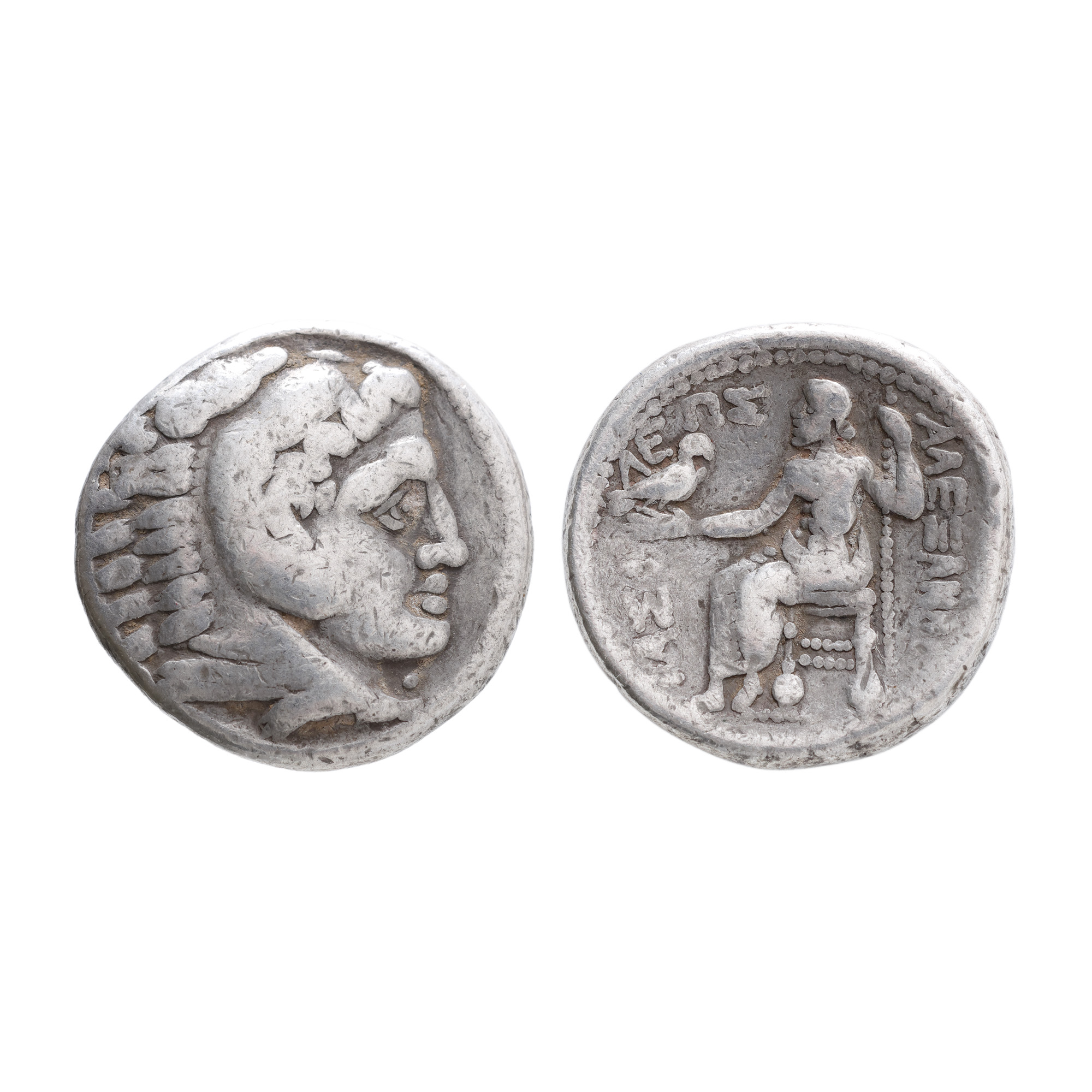 Celtic Tetradrachm coin, Lower Danube, Herakles type, III-I centuries BC, silver