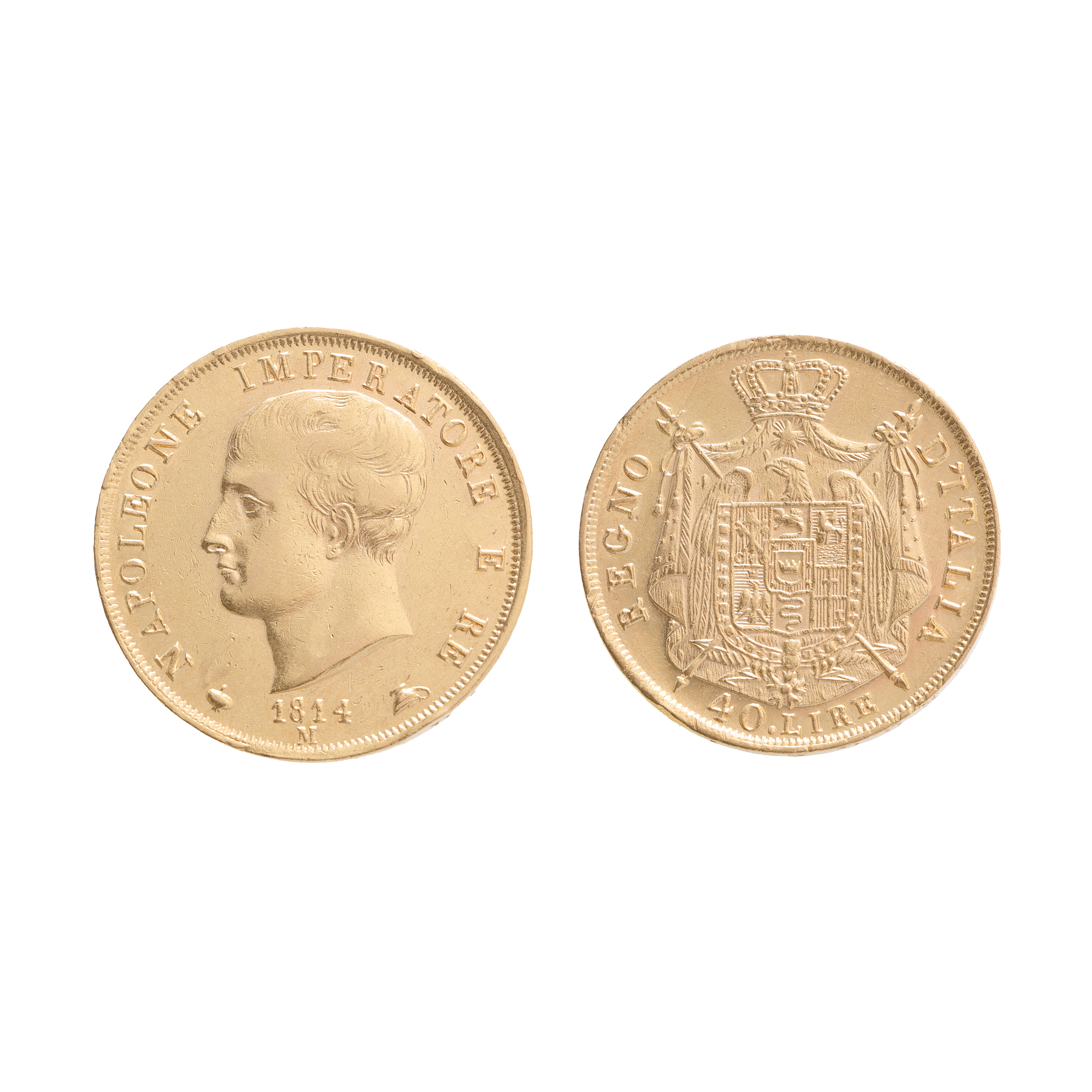 40 Lire Coin 1814, Napoleonic Kingdom of Italy, Gold