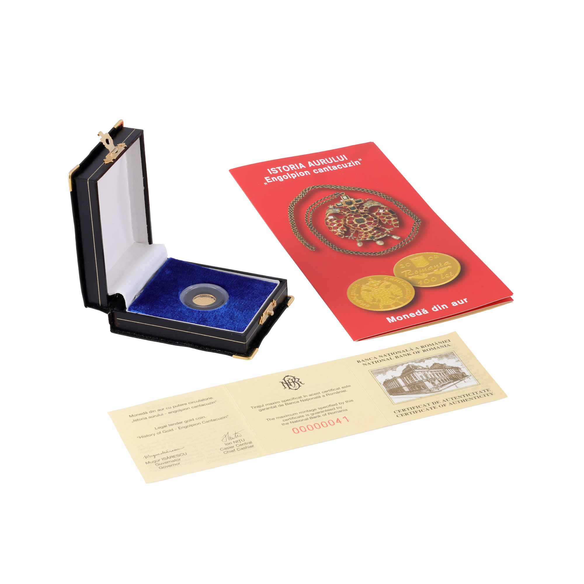 Commemorative BNR coin, Cantacuzin Engolpion, gold, accompanied by certificate and brochure