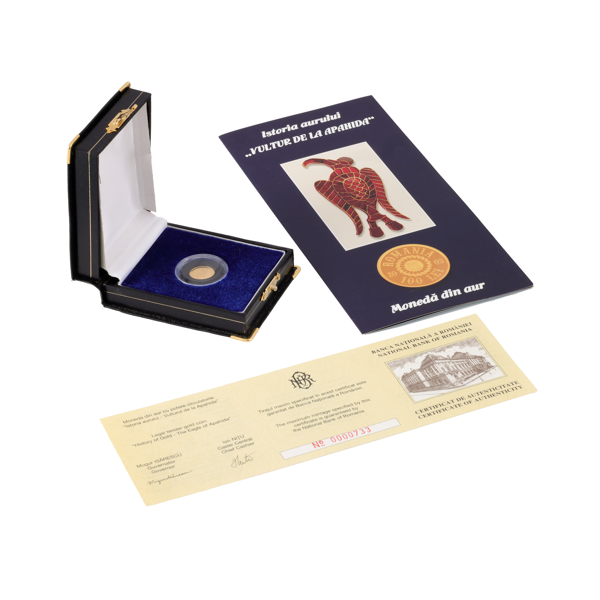 BNR Commemorative coin, The Eagle from Apahida, gold, accompanied by certificate and brochure