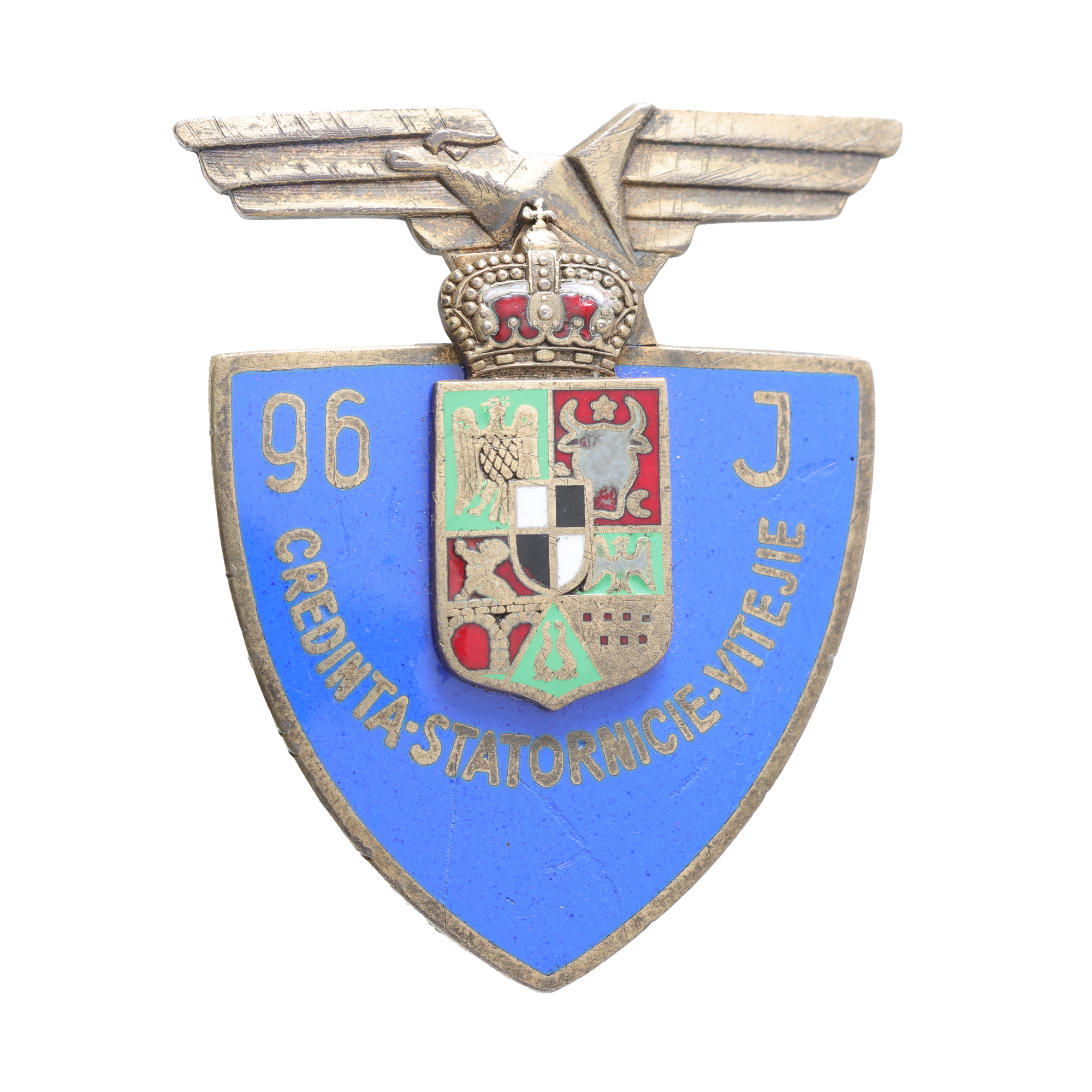 Badge, 7 years of service, for officers, Regiment 96 Infantry, silver