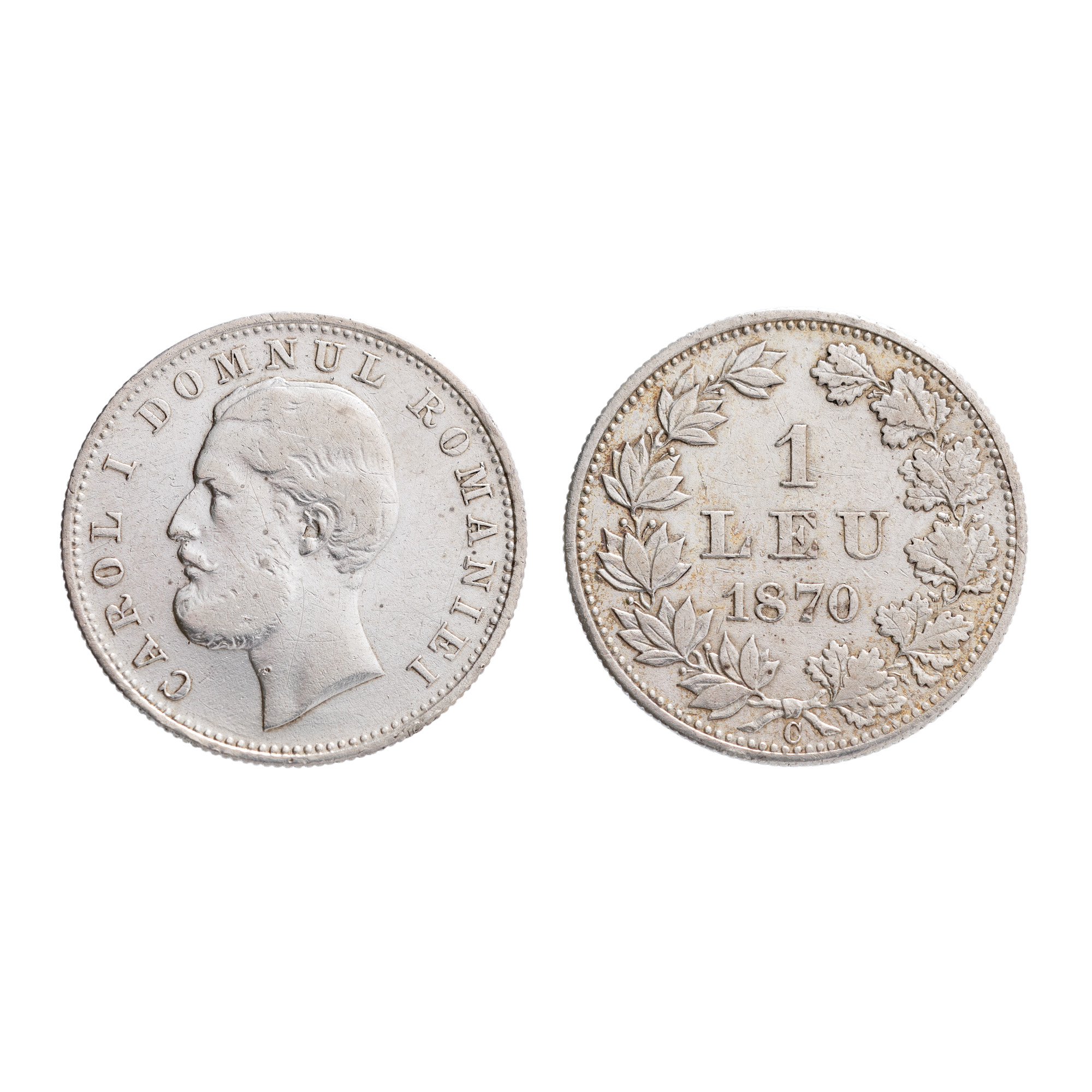 Monedă 1 Leu 1870, argint