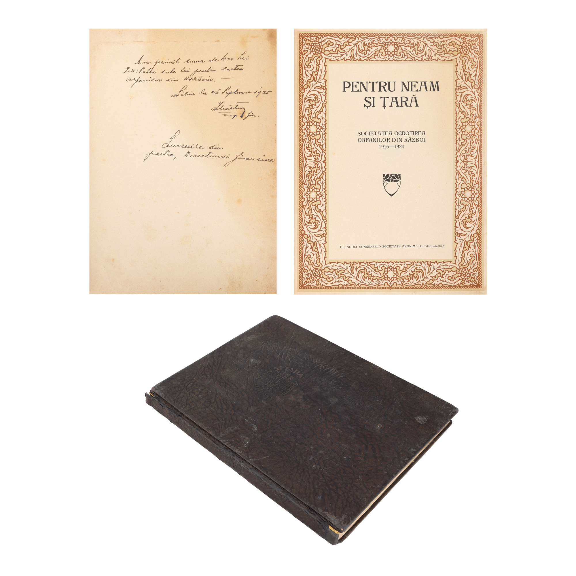 „Pentru Neam și Țară: Societatea Ocrotirea Orfanilor din Război, 1916-1924”, Oradea, 1925