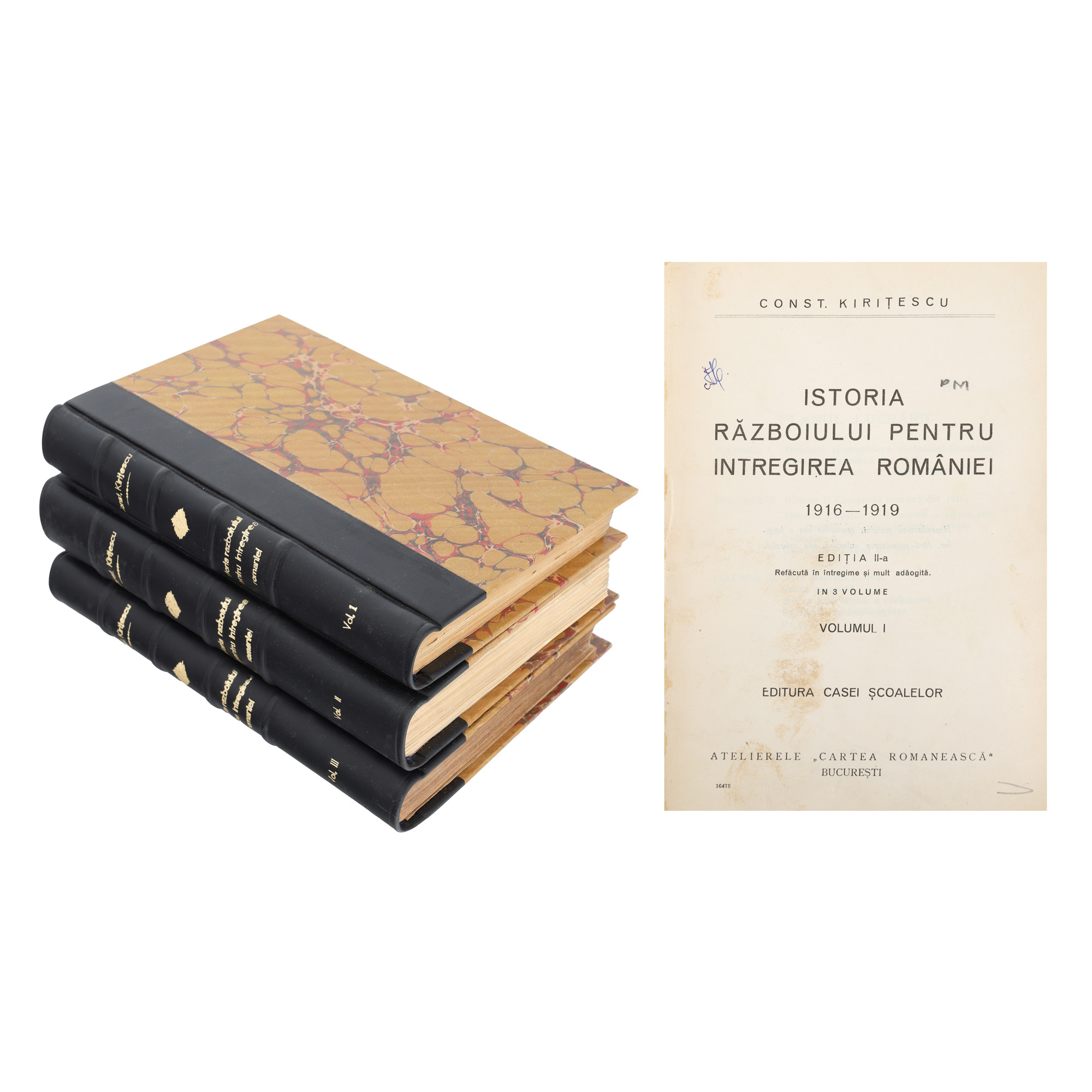 ”Istoria războiului pentru întregirea României 1916-1919”, de Constantin Kirițescu, 3 volume, București, 1926