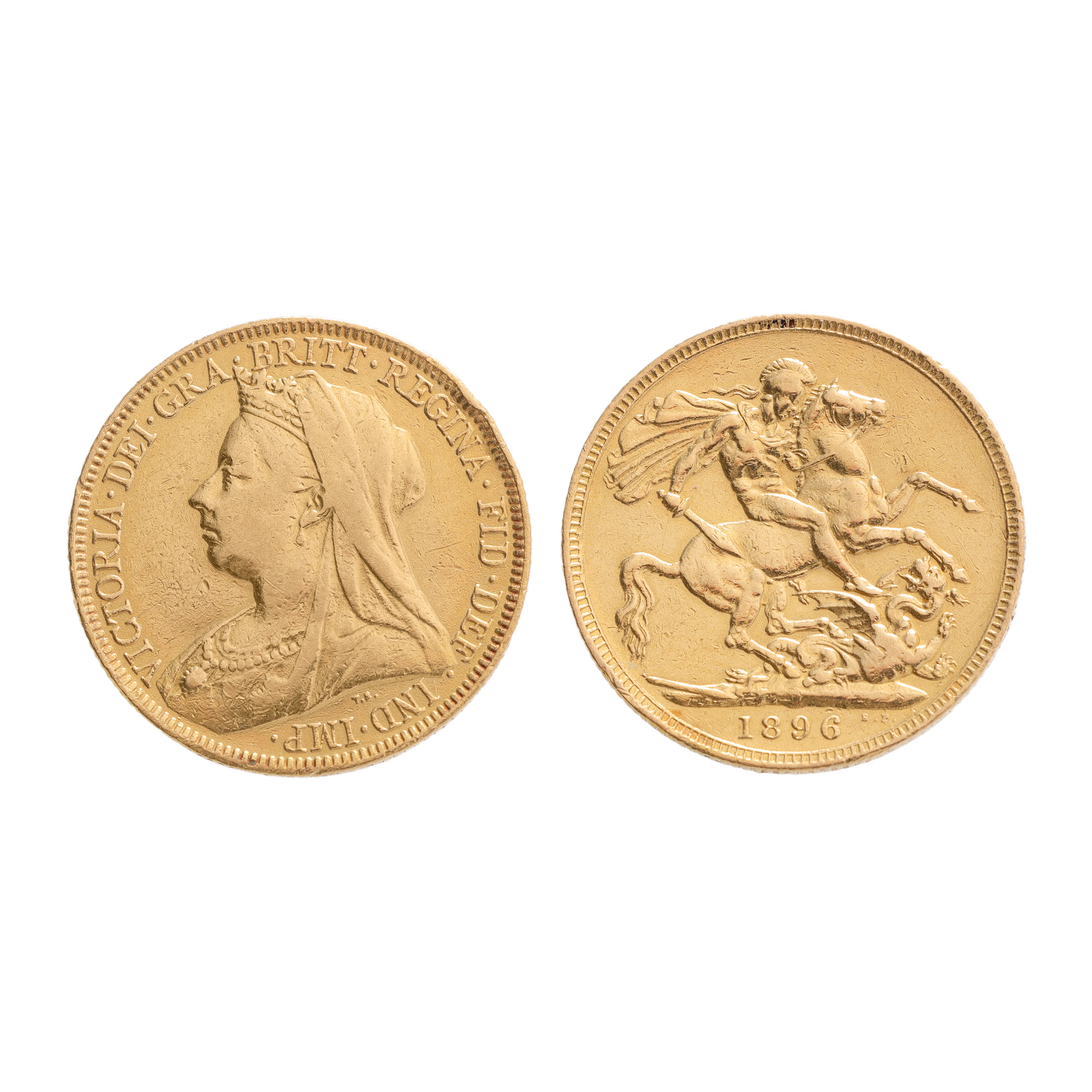 Monedă 1 Sovereign 1896, Regina Victoria, Marea Britanie, aur