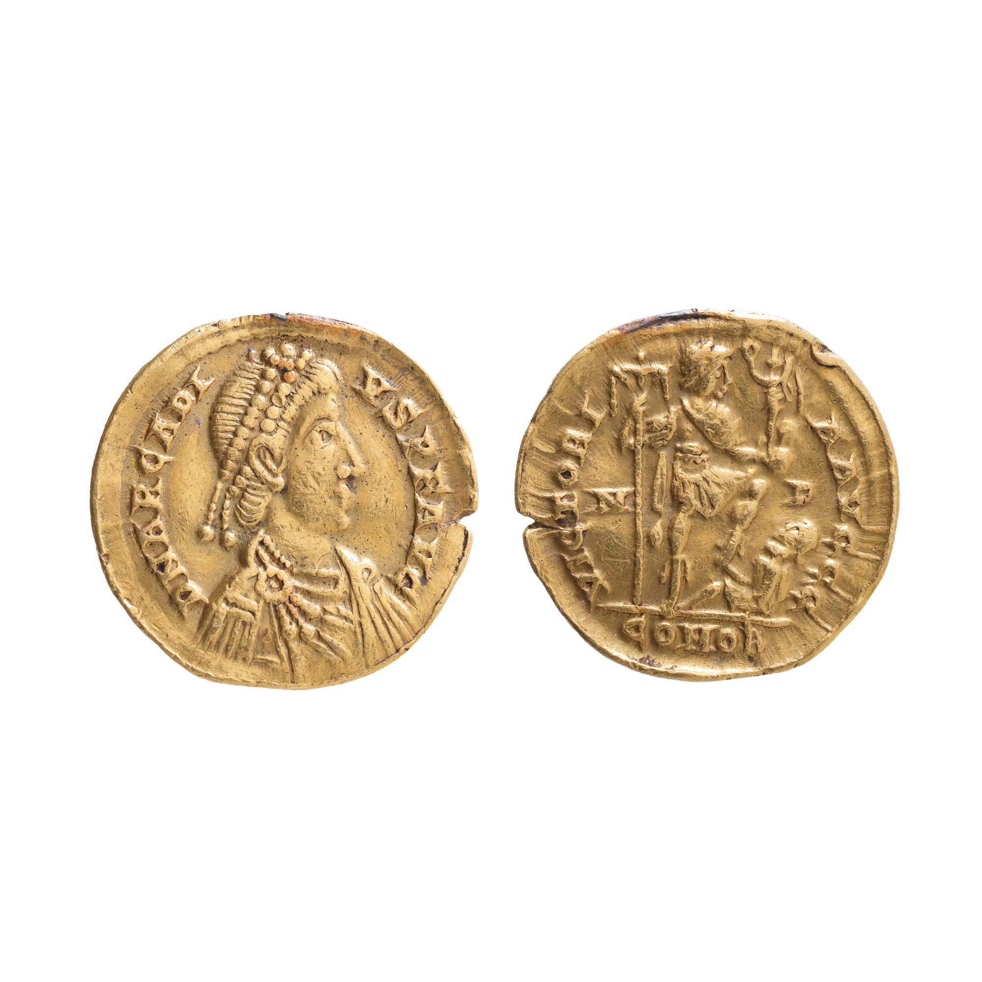 Solidus Coin, Arcadius, Byzantine Empire, 383-408 A.D., Gold