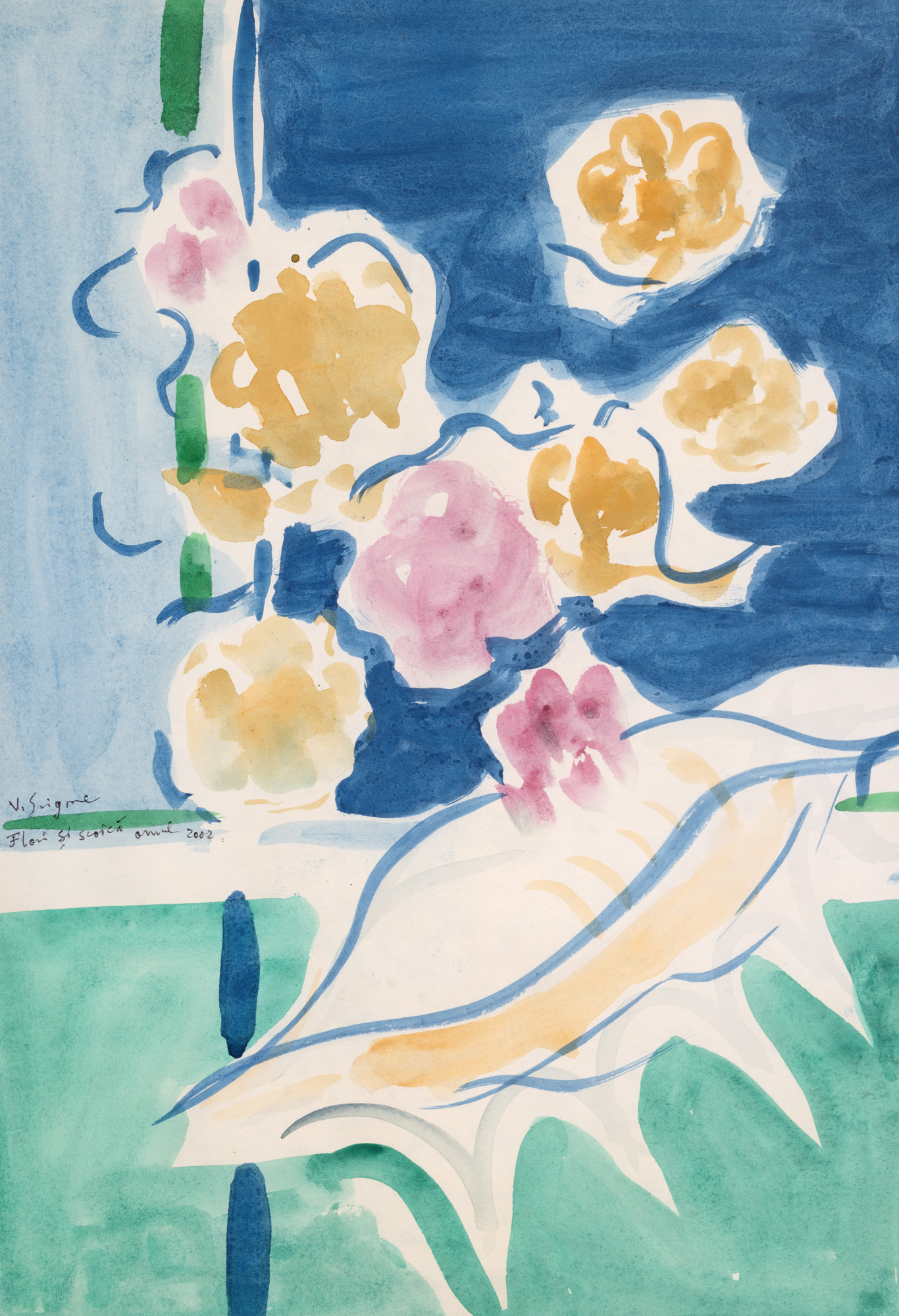 Flowers and Seashell at the Window
