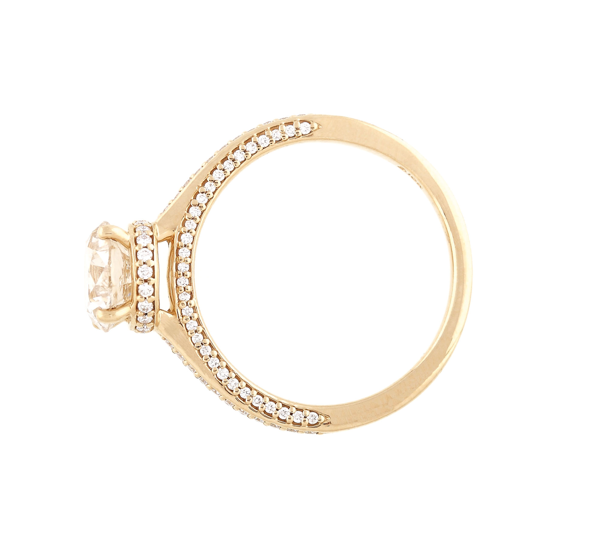 Inel solitaire din aur, ornat cu diamant 1,64 ct., însoțit de certificat Anchorcert