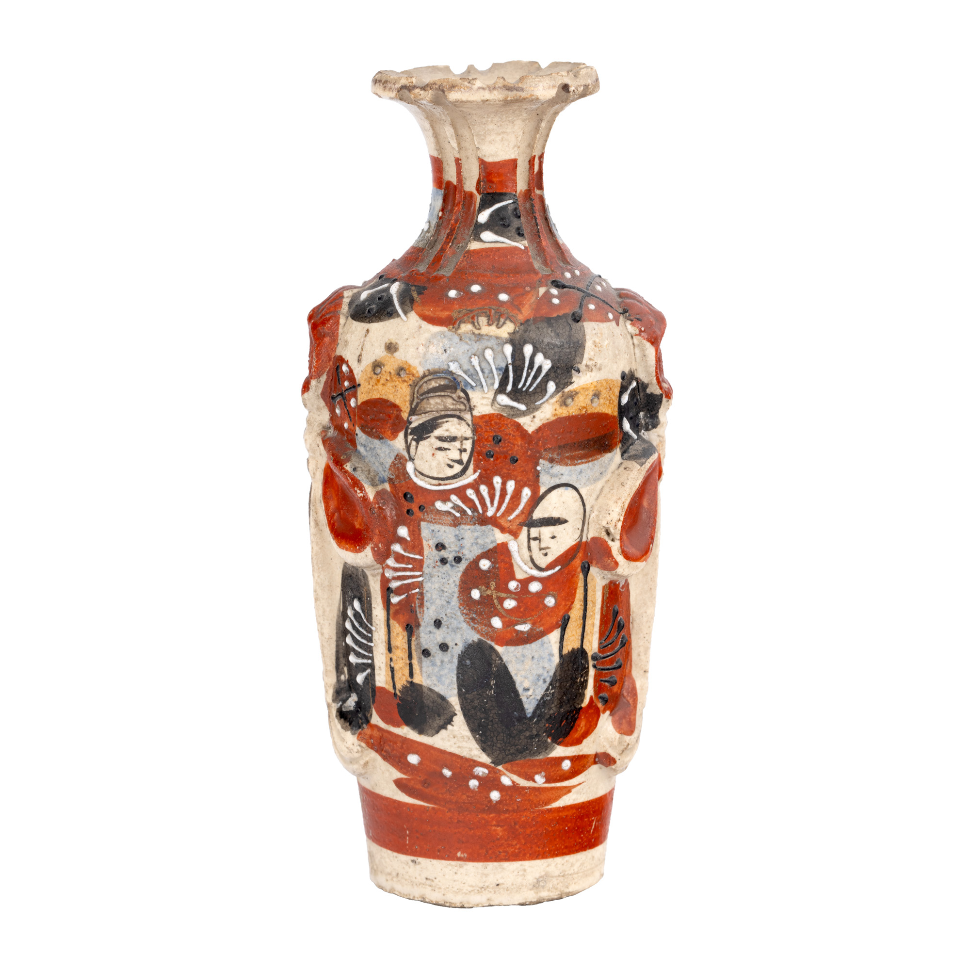 Vază Satsuma din ceramică, perioada Meiji, Japonia, cca. 1900