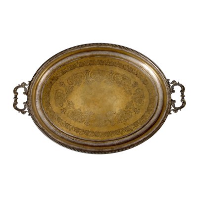 Art Nouveau Decorated Plated Tray, first half of the 20th century