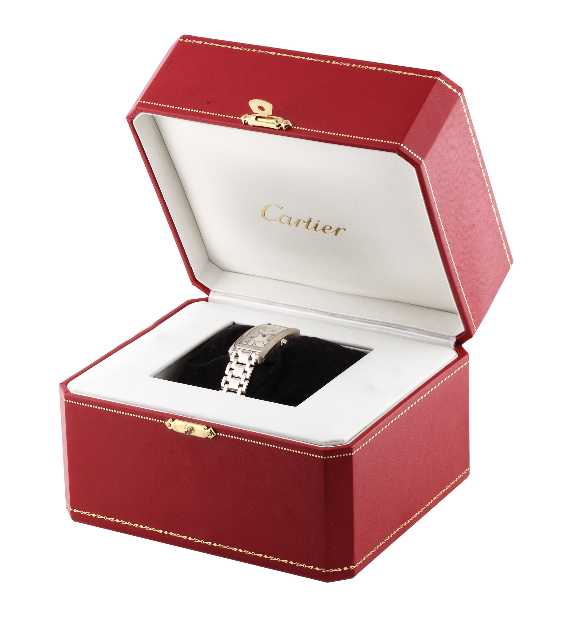 Ceas Cartier Tank Americaine, de mână, de damă, din aur alb