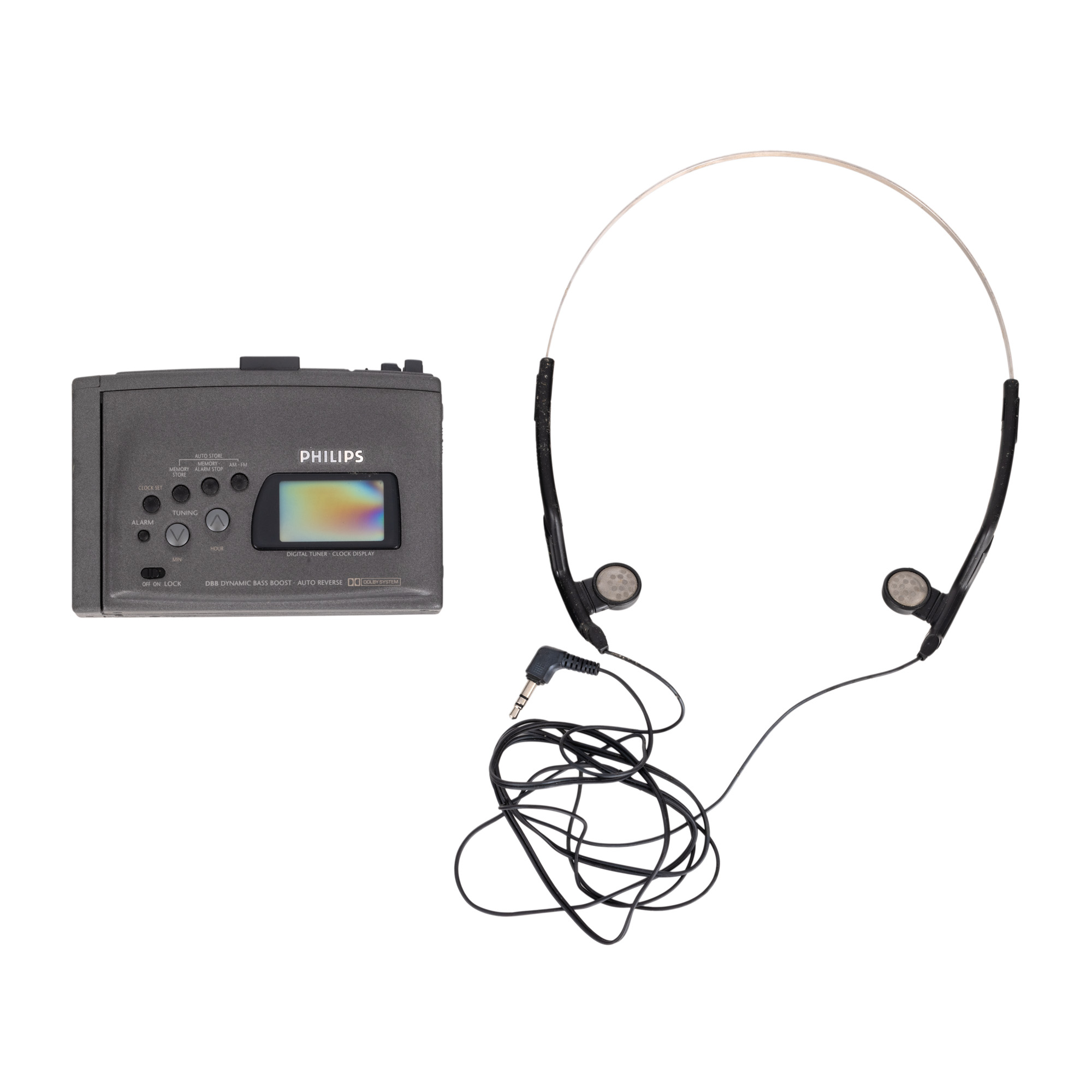 Philips device for AM/FM radio, cassette player, accompanied by headphones and charger, in the original box