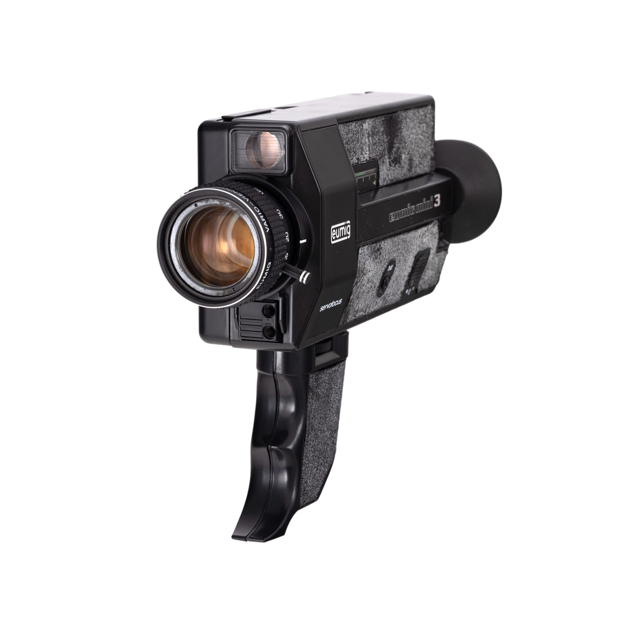 Cameră de filmat Eumig Mini 3 Servofocus, însoțită de manual de instrucțiuni și husă, în cutia originală