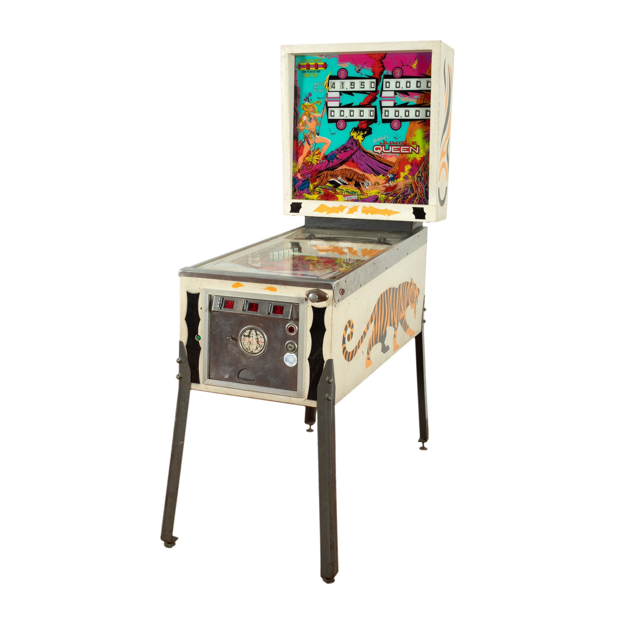 Flipper Game, themed Jungle Queen, Gottlieb, USA, 1977, in functional condition