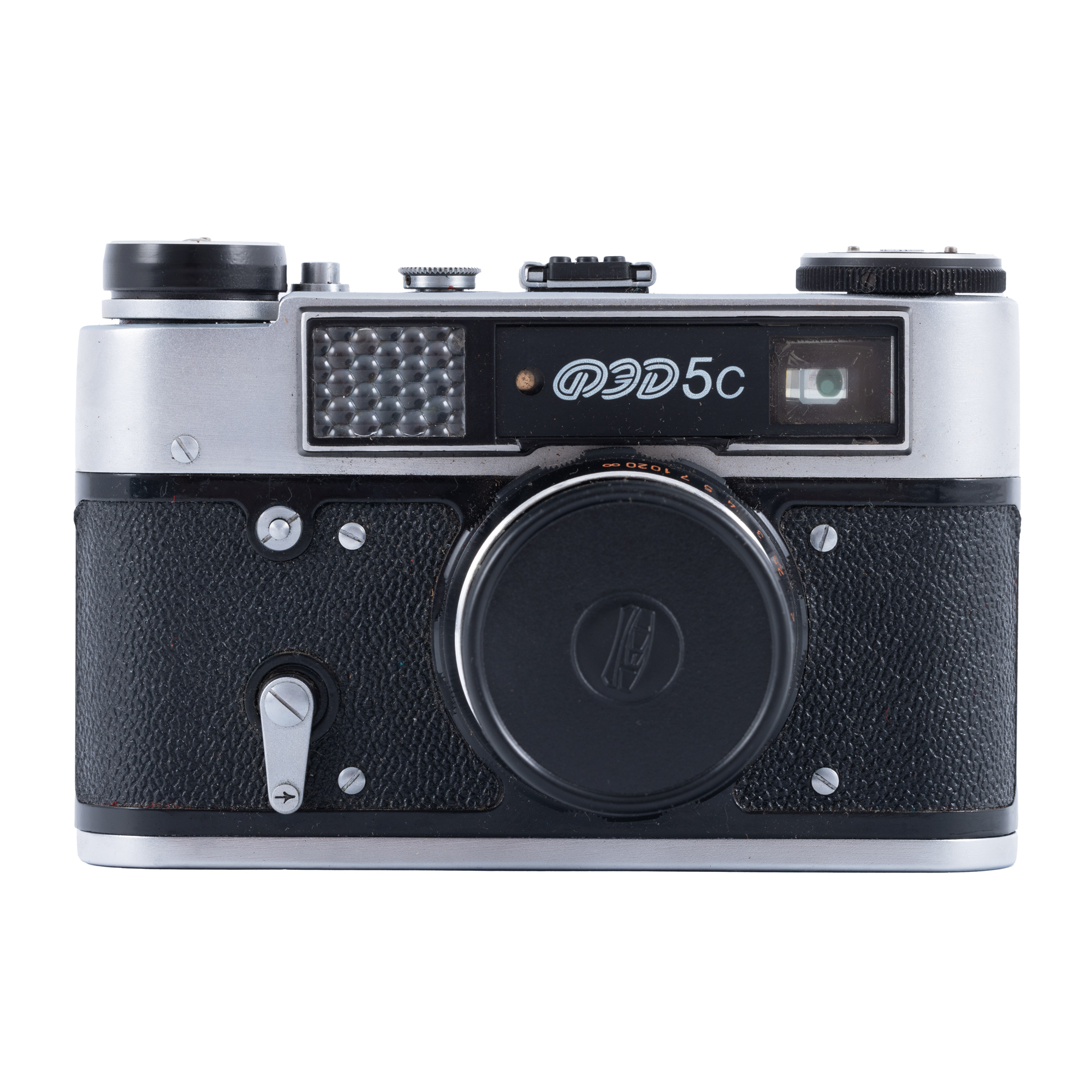 "Functional 'FED 5C' camera, with Industar 2.8/55 lens, in its original leather case, soviet model, 80s"