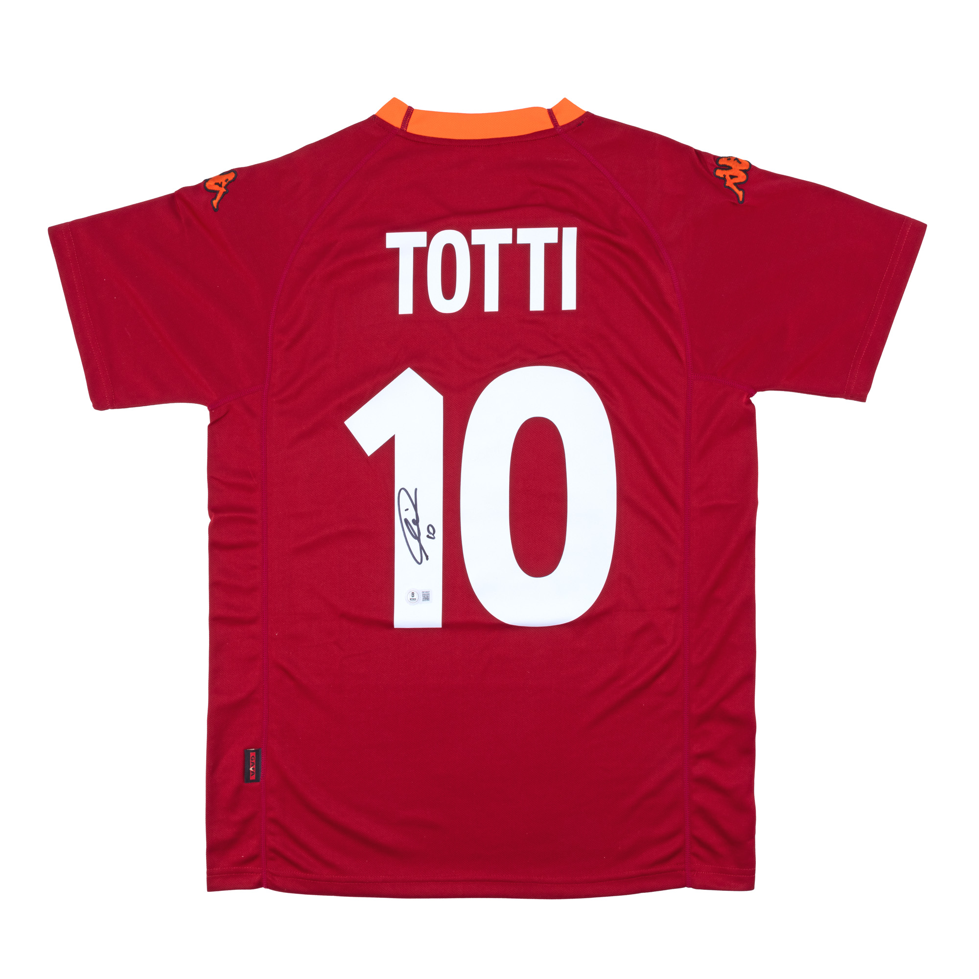 Tricou al echipei de fotbal AS Roma, cu semnătura olografă a lui Francesco Totti