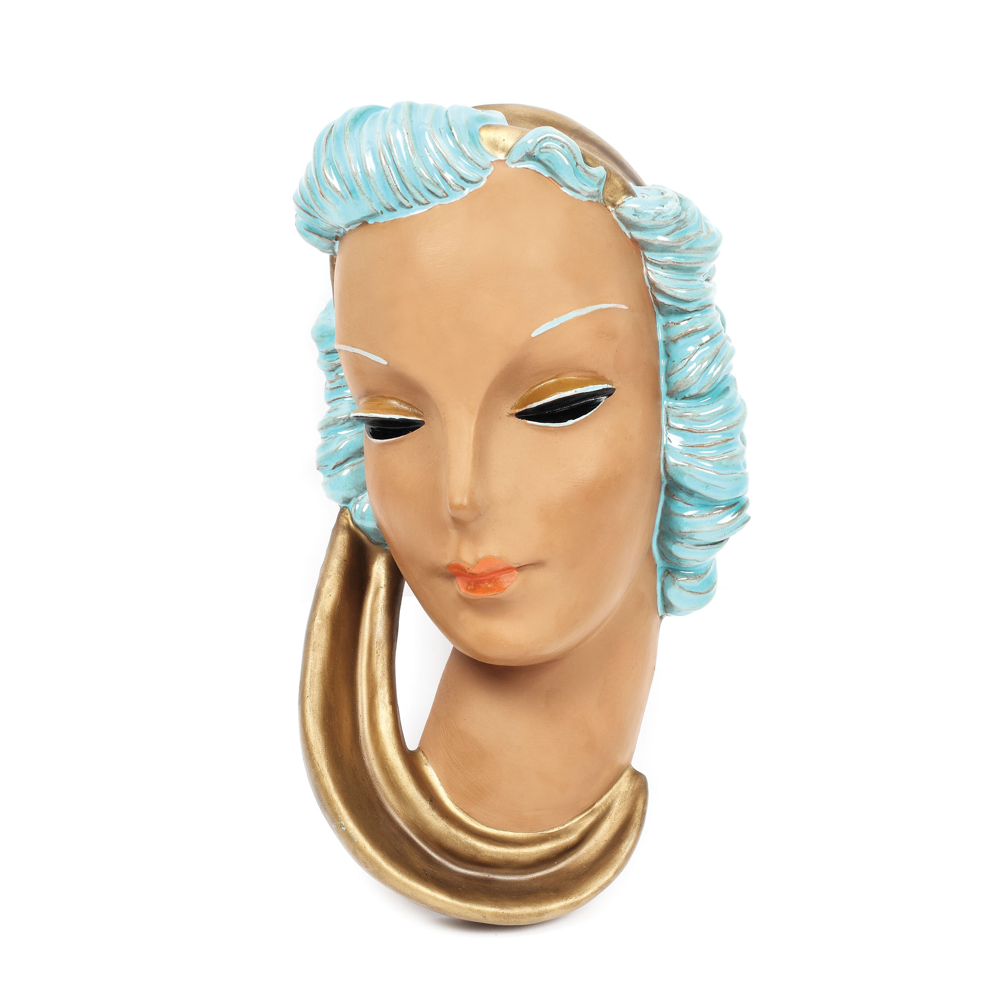 Mască Art Deco din teracotta, designer Adolf Prischl, 1938