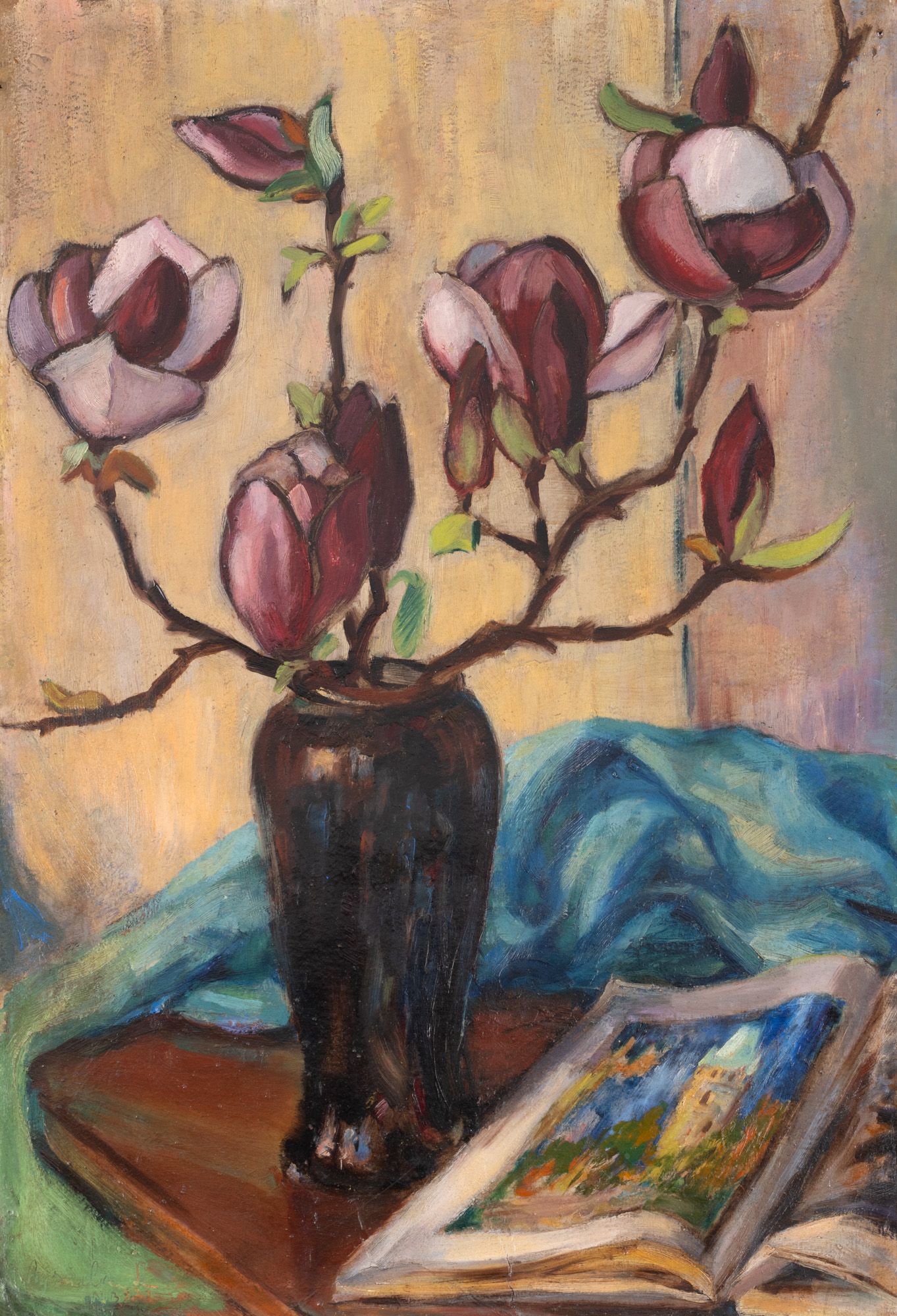 Still Life with Magnolias and Art Album