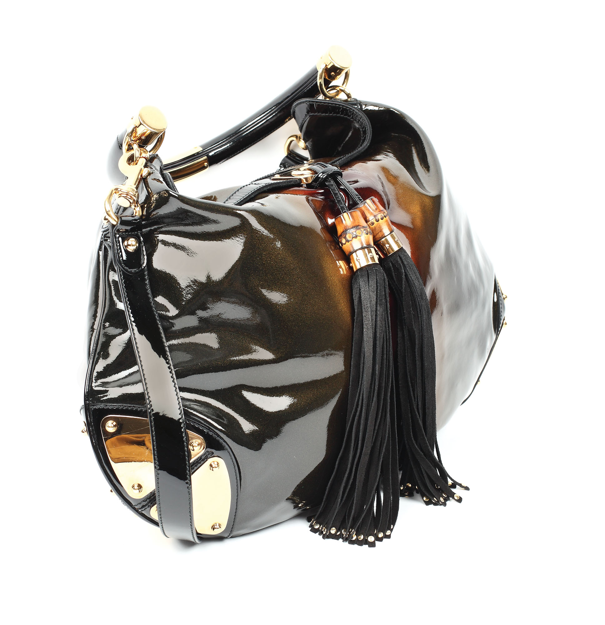 Gucci Guccissima Indy Hobo lacquered leather handbag