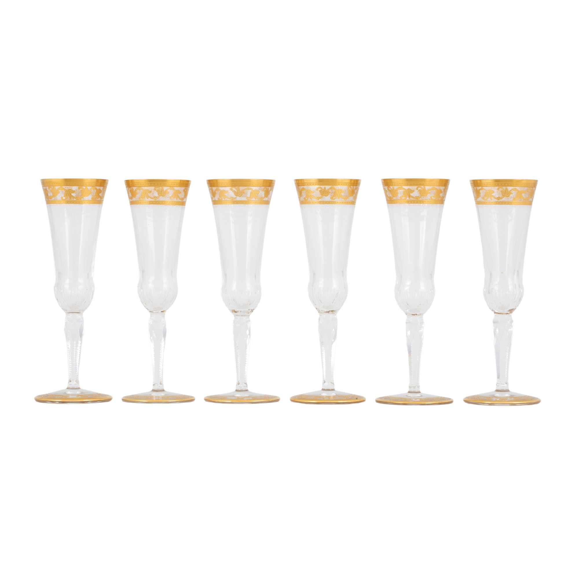 ”Thistle” - set de șase pahare din cristal Saint Louis, aurite, cca. 1908