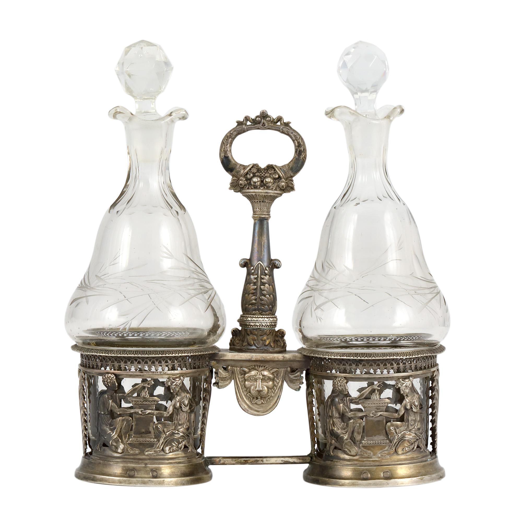 Olivieră Empire din argint și cristal, ornată cu ritualuri și alte motive ale abundenței, cca. 1820