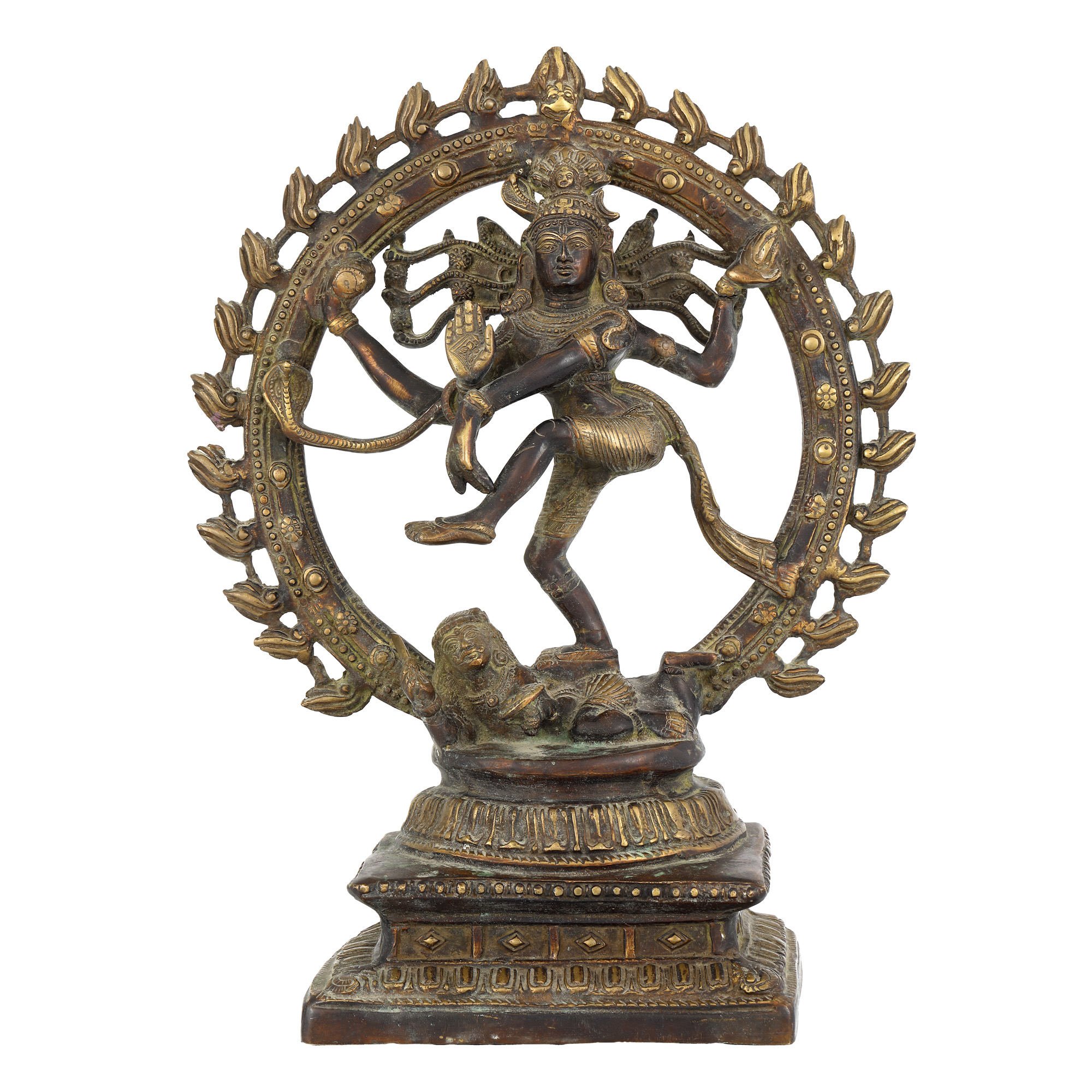Statuetă din bronz aurit, reprezentându-l pe Shiva dansând, provine din colecția fostului secretar general al camerei de comerț româno-indiene, Ileana Popescu