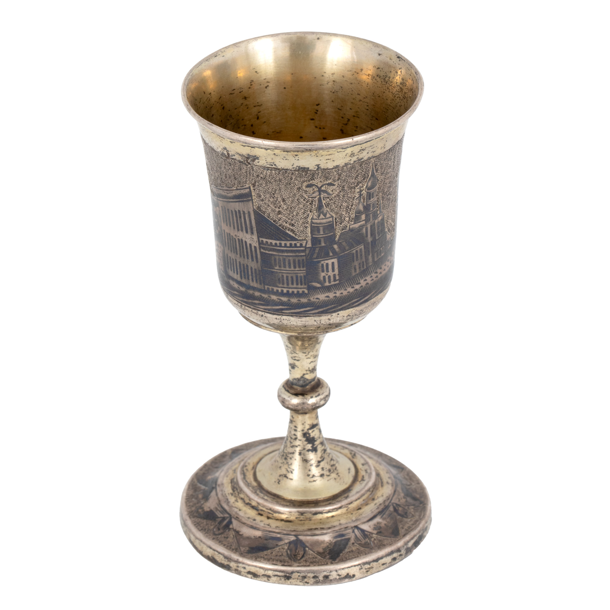 Pahar cu picior, din argint decorat cu niello, cca 1859