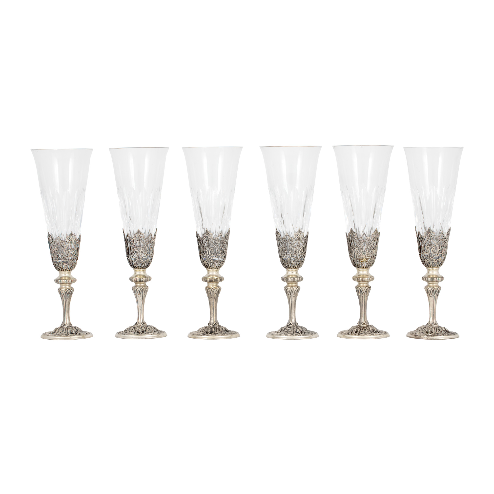 Silver and Crystal Champagne Set