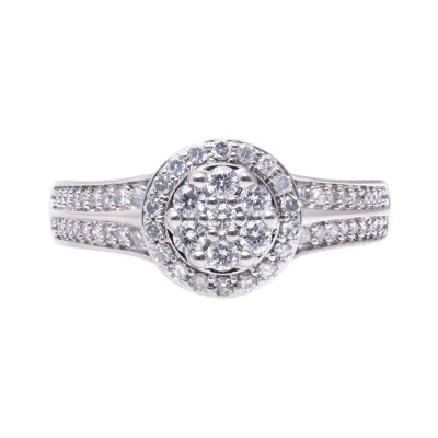 White gold ring, paved with diamonds