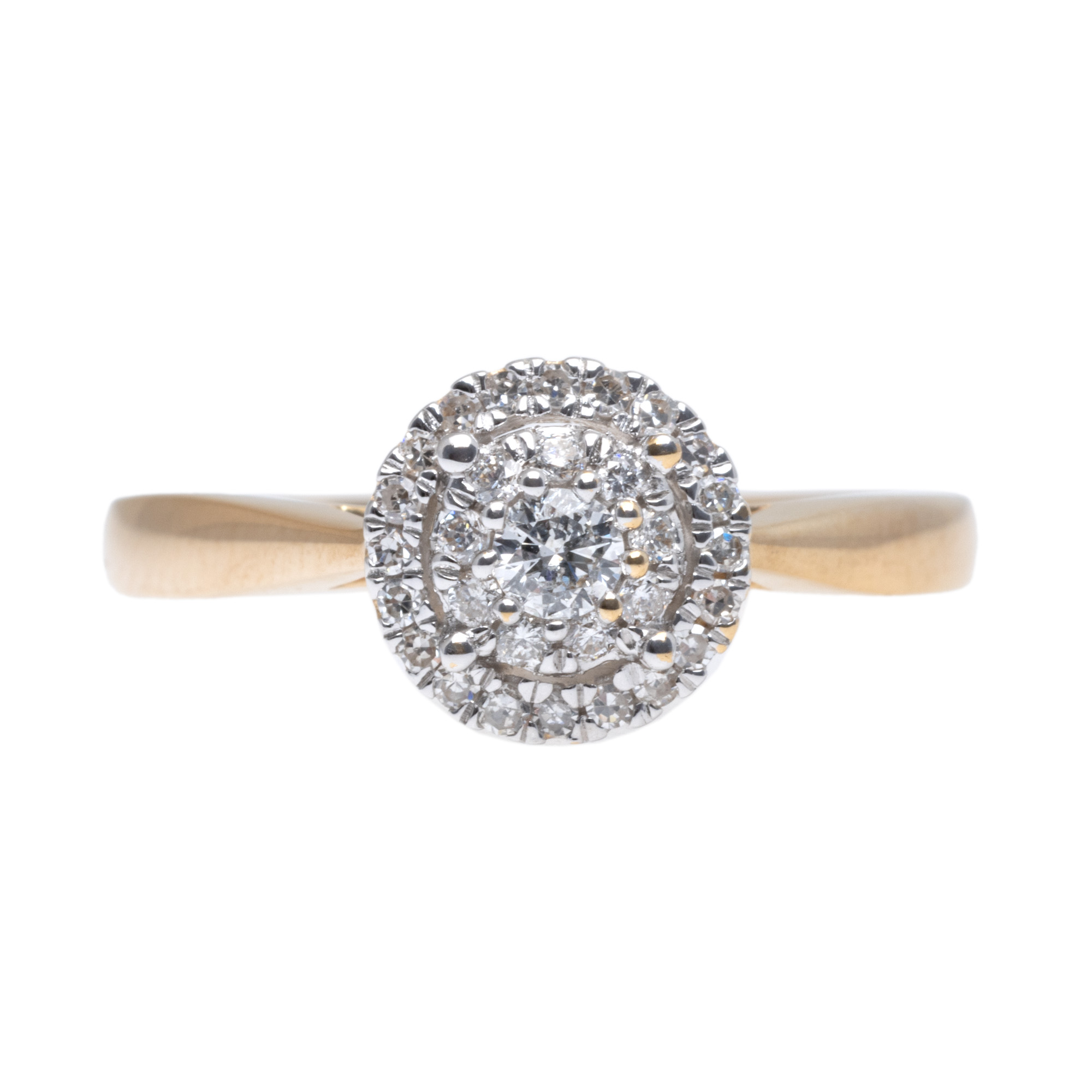 Gold ring, decorated with diamonds