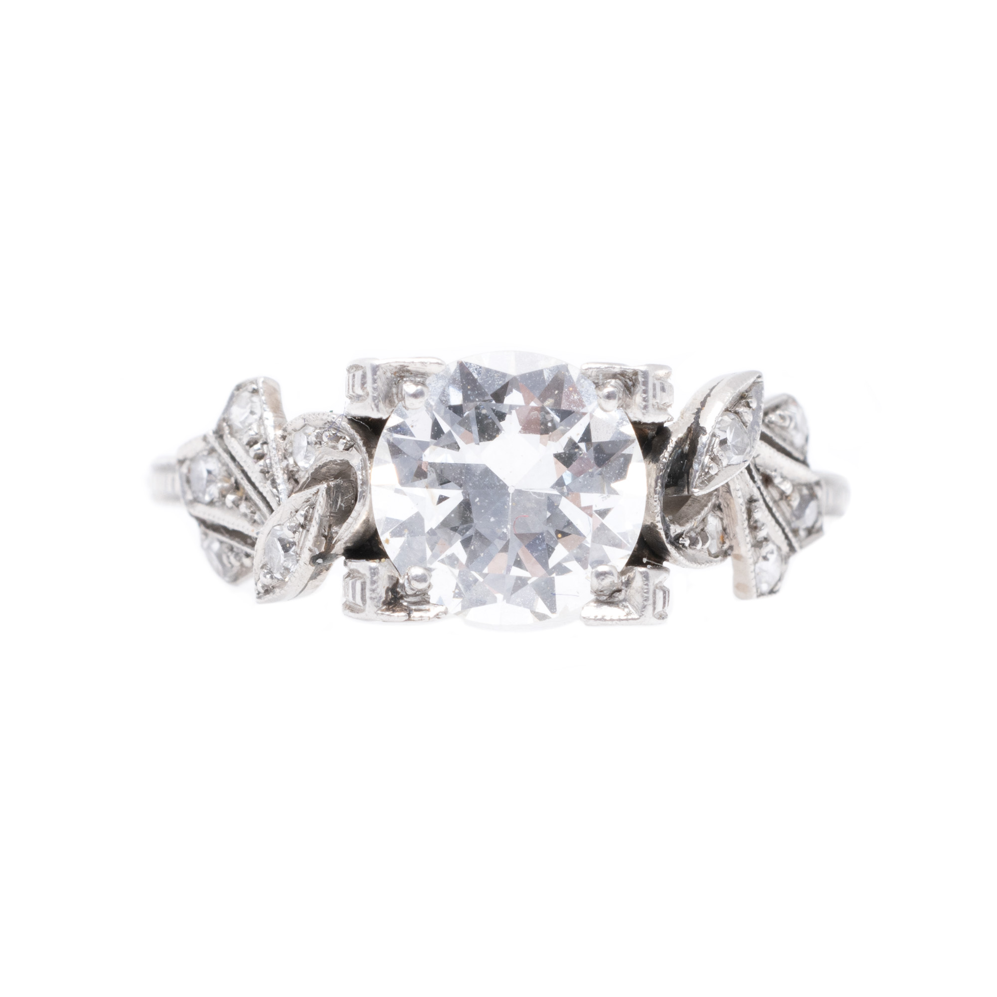 Exceptional Joseph Resch and Sons ring, in Belle Époque style made of platinum, decorated with diamonds, accompanied by the original deed and box of the store, circa 1934