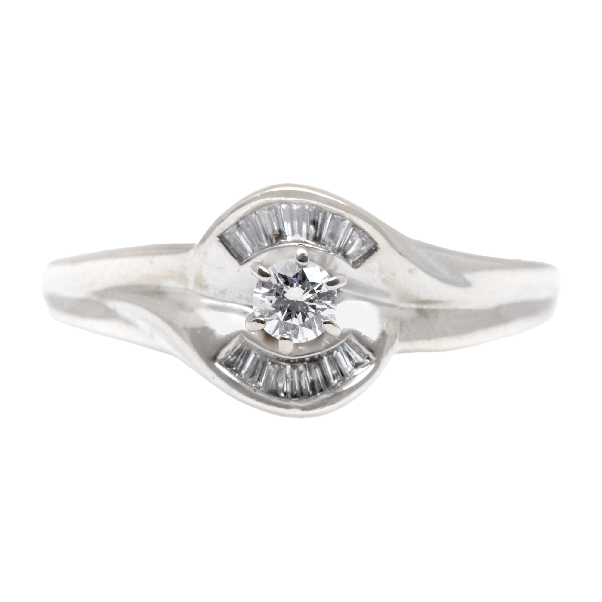 White gold ring decorated with diamonds