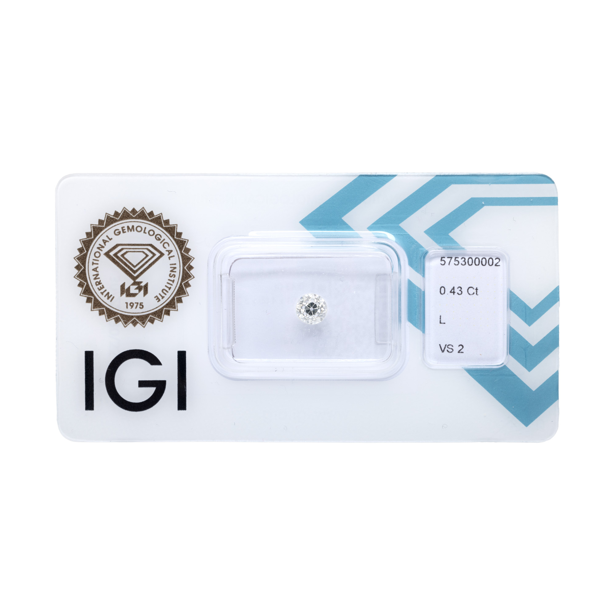 Old European Cut Diamond, approx. 0.43 ct., accompanied by IGI certificate