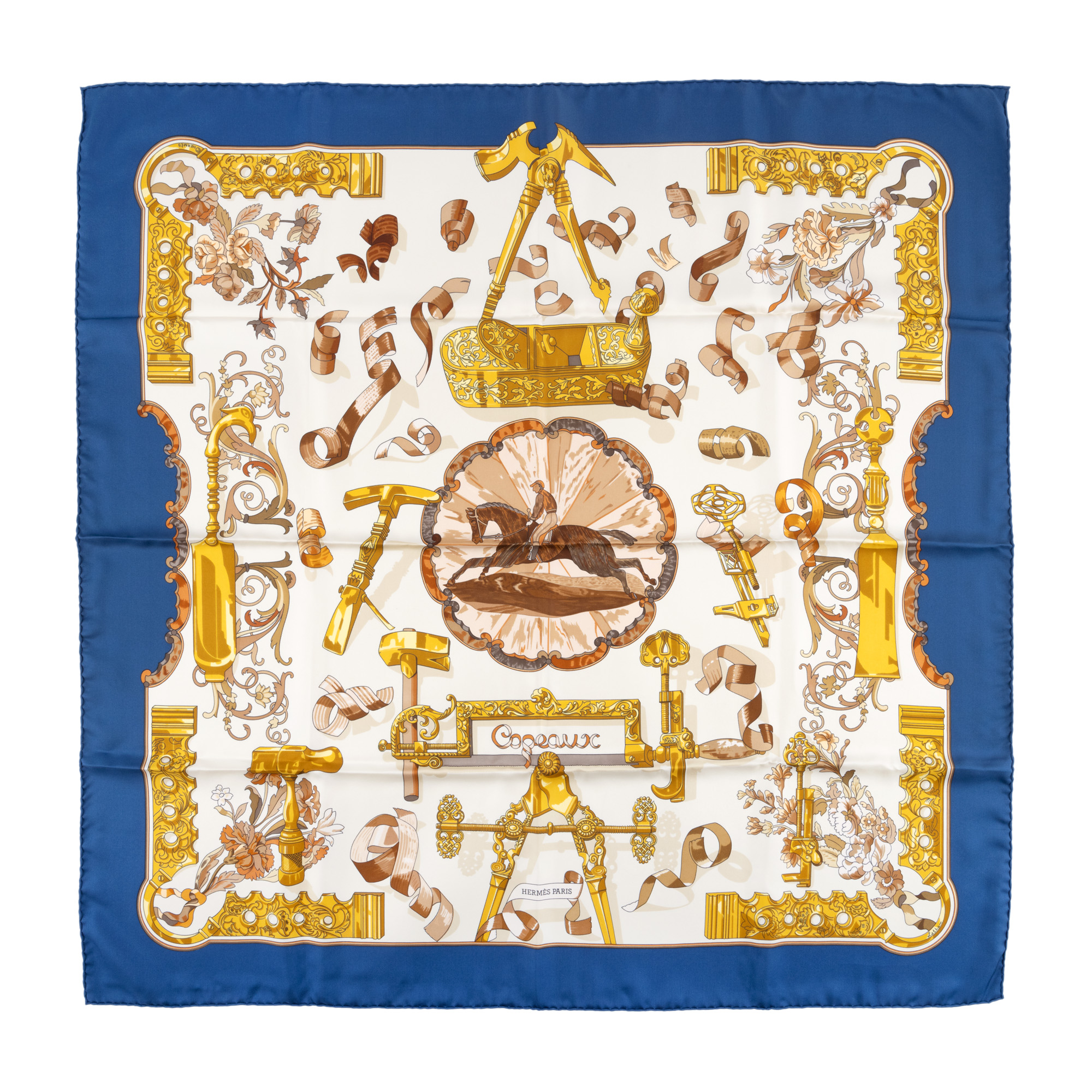 "Coupeaux" - Hermes scarf, Caty Latham design, made of silk, circa 1998, accompanied by original box