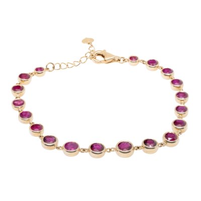 Gold bracelet, decorated with tourmalines