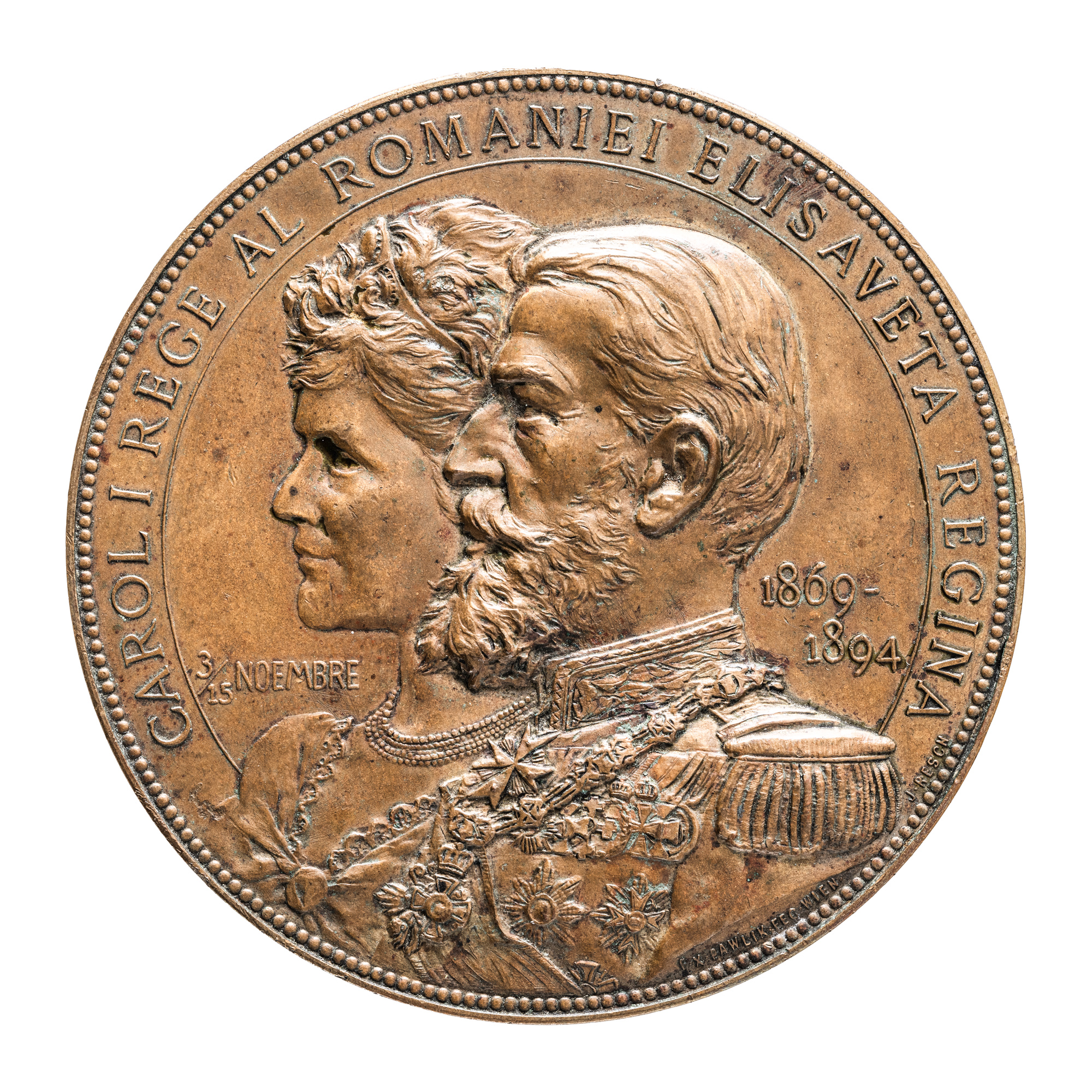 Medalie "Clerul Bisericii Ortodoxe Române", gravori Joseph Resch și Franz Xaver Pawlik, 1894