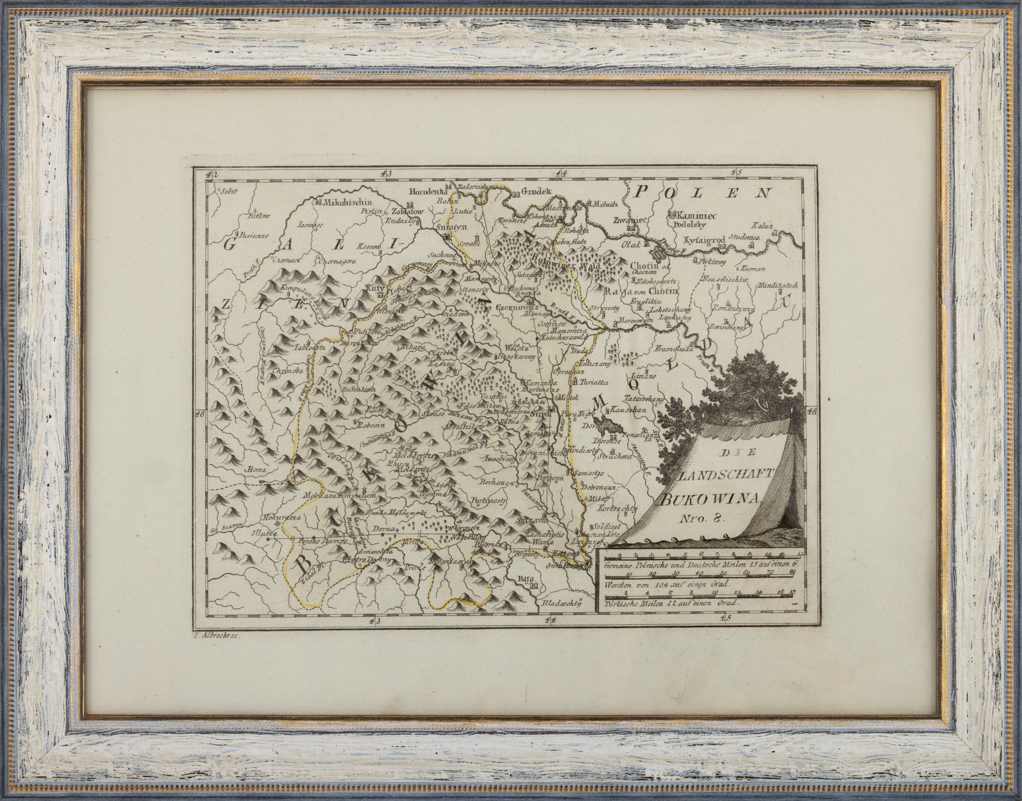 Hartă ”Bucovina”, de Joseph von Reilly, Viena, 1791