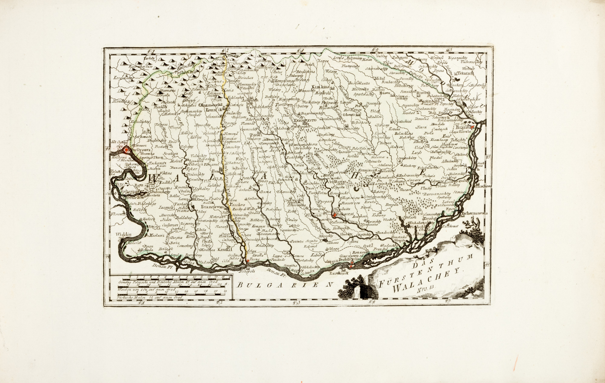 Hartă ”Valahia”, de Joseph von Reilly, Viena, 1791